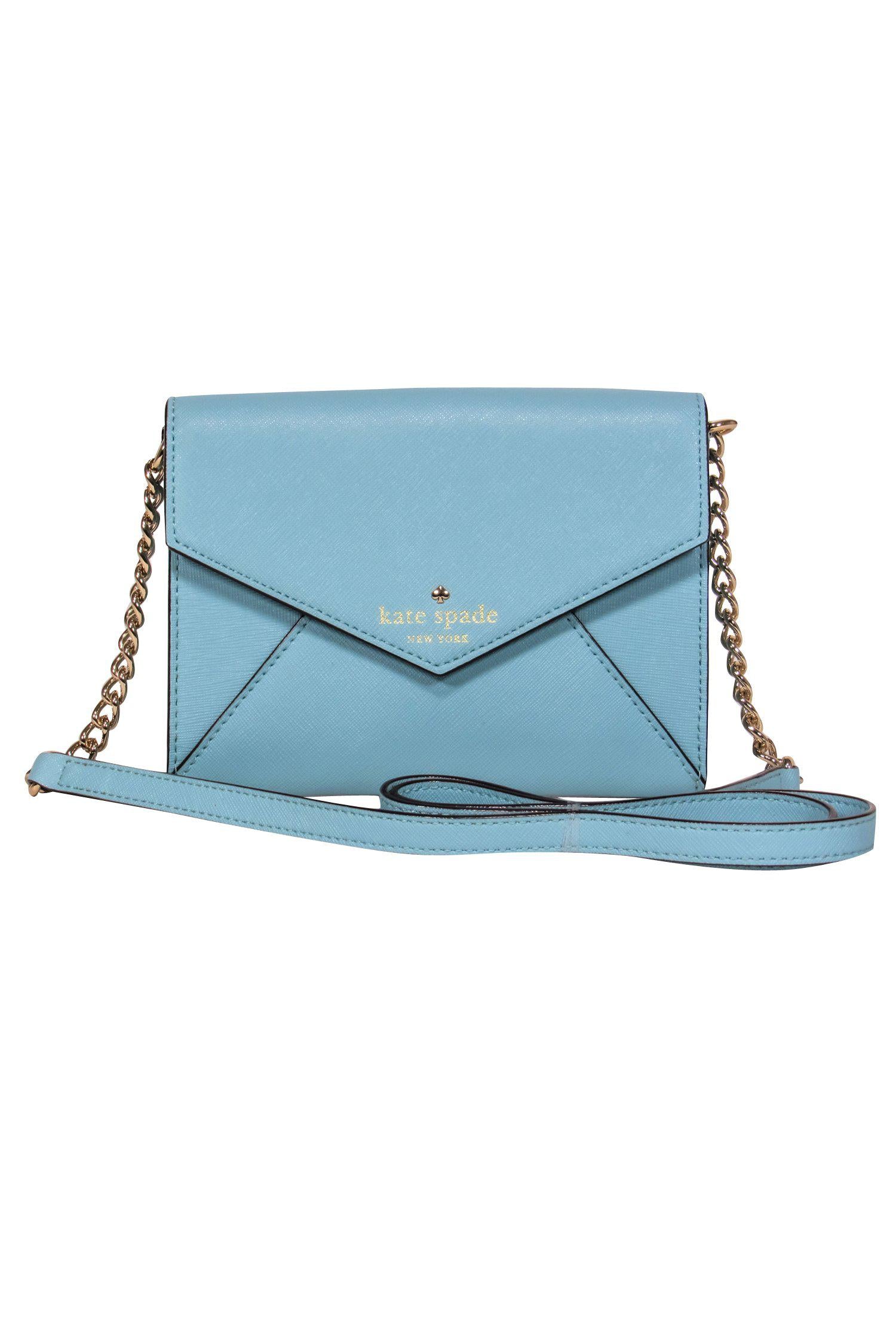 Kate Spade Baby Blue Leather Mini Envelope Crossbody Bag - A Must - Have!