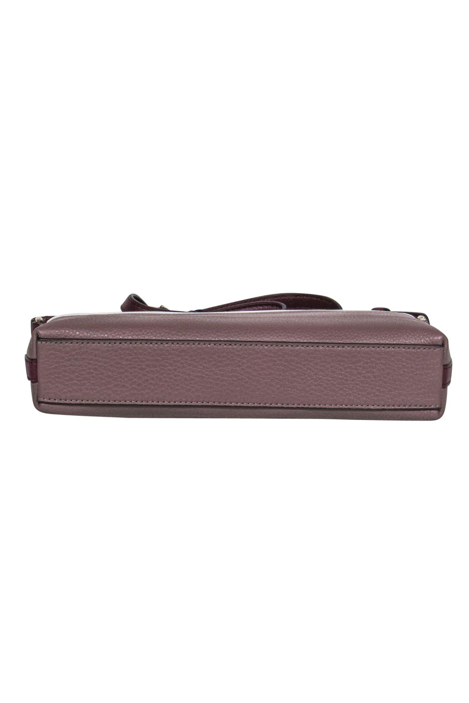 Kate Spade's Stunning Beige, Burgundy & White Leather Jackson Crossbody