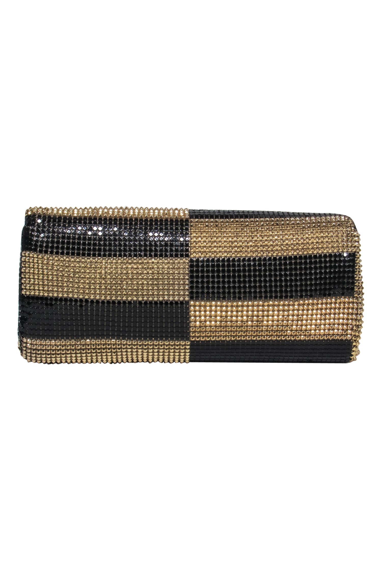 Whiting & Davis Gold and Black Checkered Chainmail Mini Purse: A Sparkling Party Essential