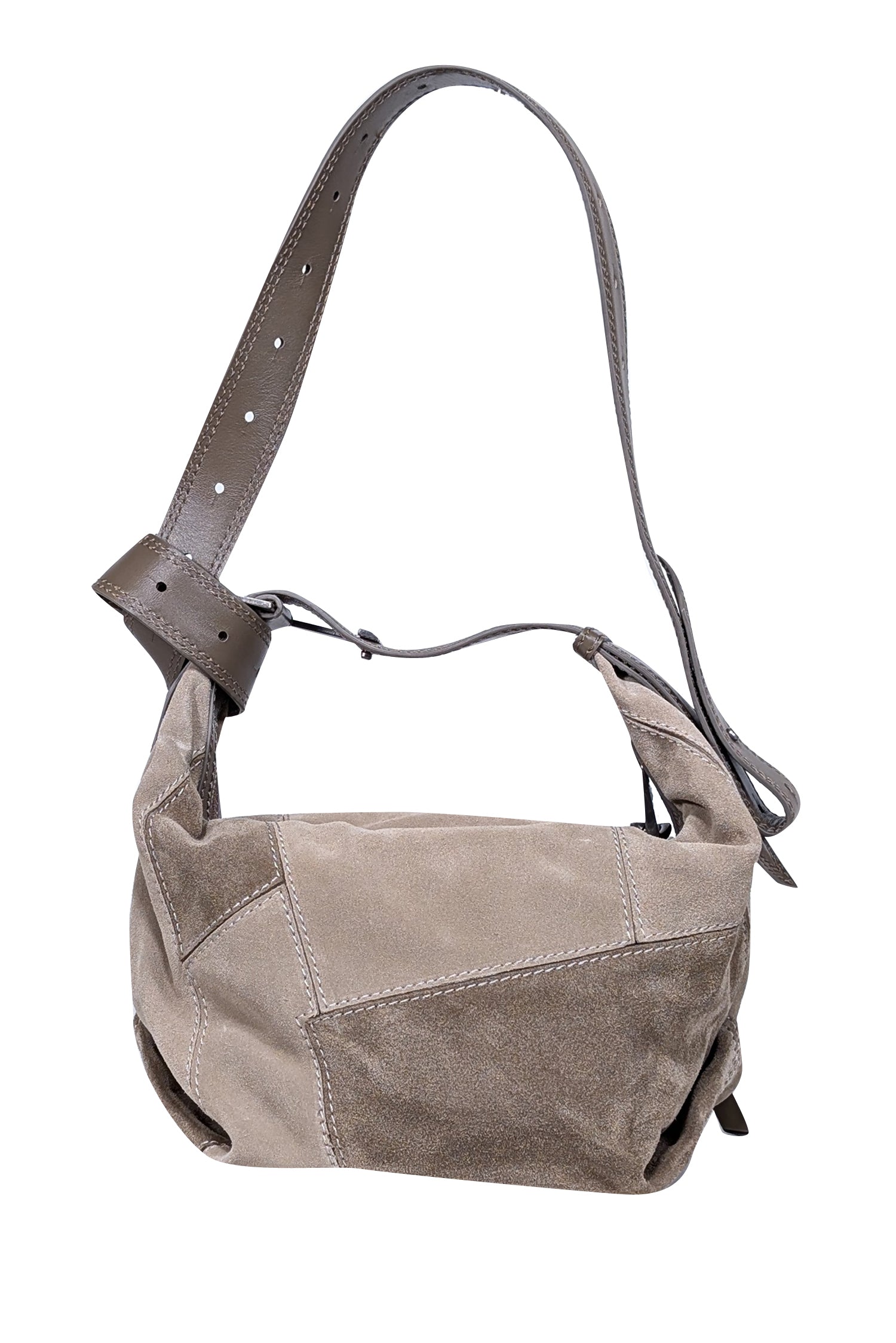 Zadig & Voltaire - Edgy Beige Suede Patchwork La Cecilia Shoulder Bag