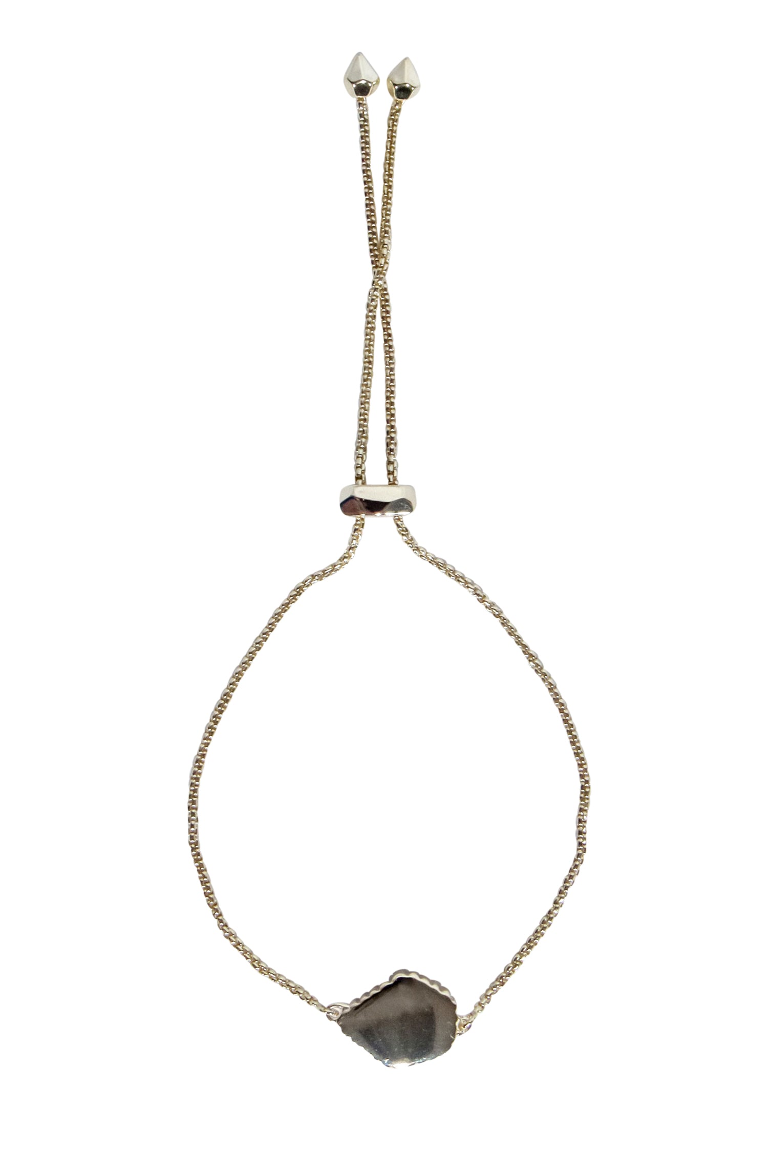 Kendra Scott's Stunning Gold Thin Chain Bracelet with Iridescent Geode