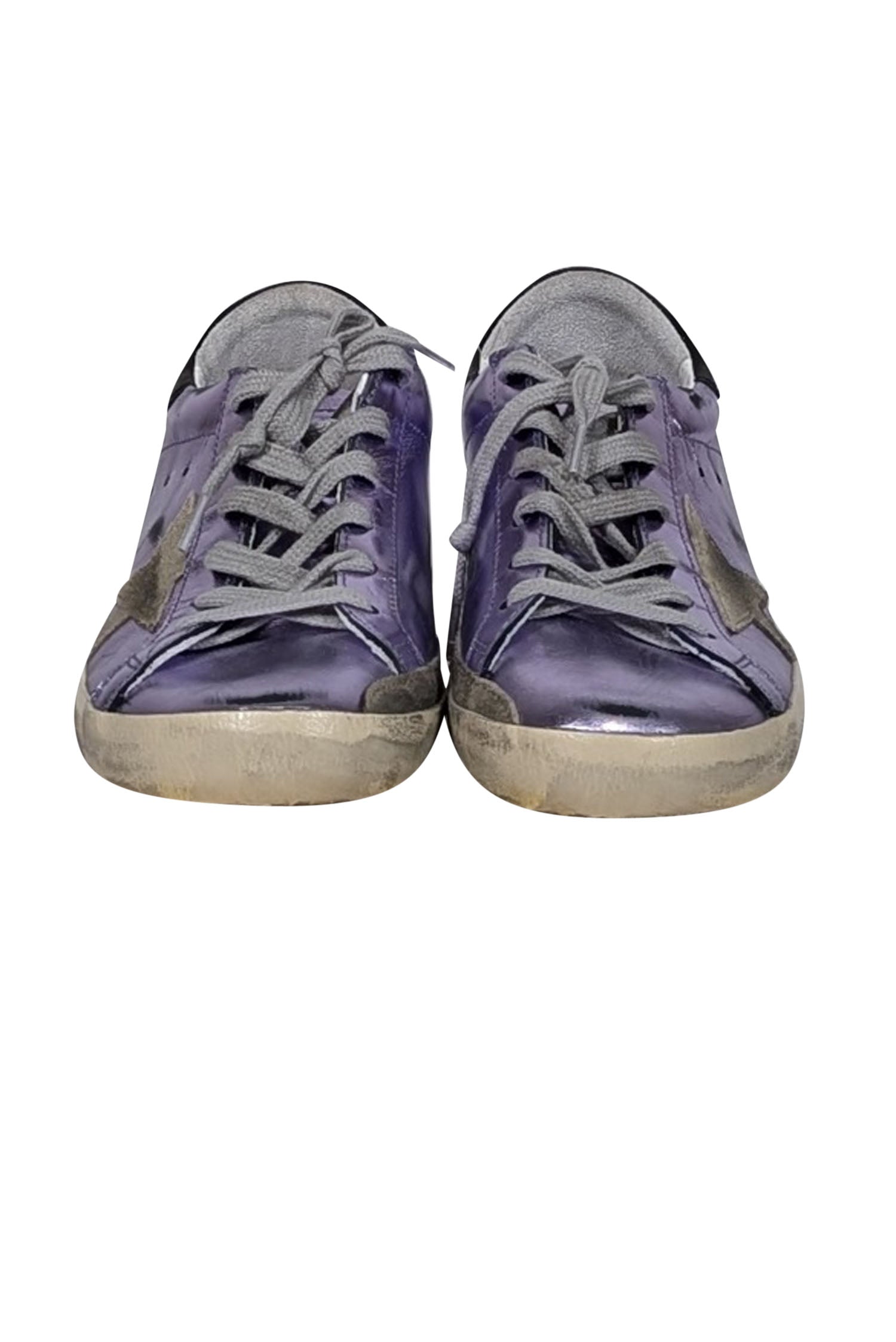 Golden Goose Metallic Lavender Super-Star Sneakers - Size 10