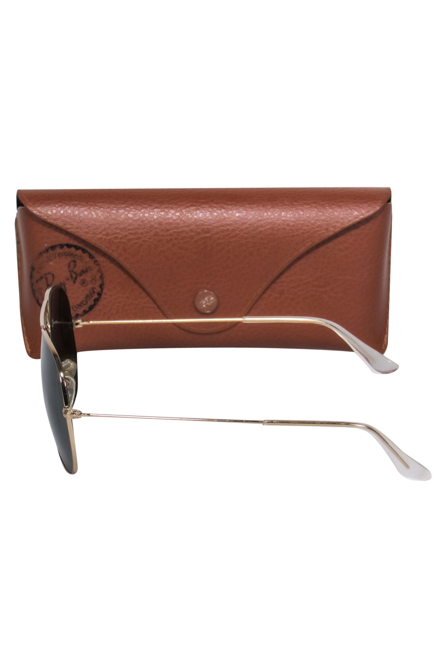 Ray-Ban Gold Aviator Sunglasses with Stunning Greenish Blue Tint