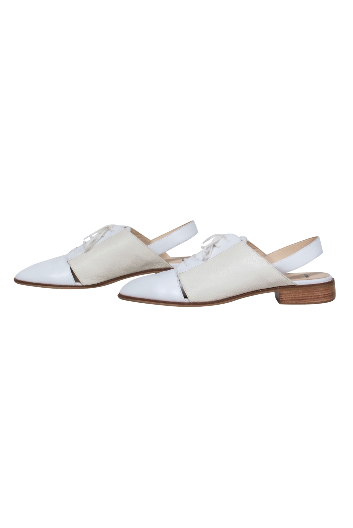 Jil Sander - Stunning Ivory & White Leather Slingback Oxfords in Size 9