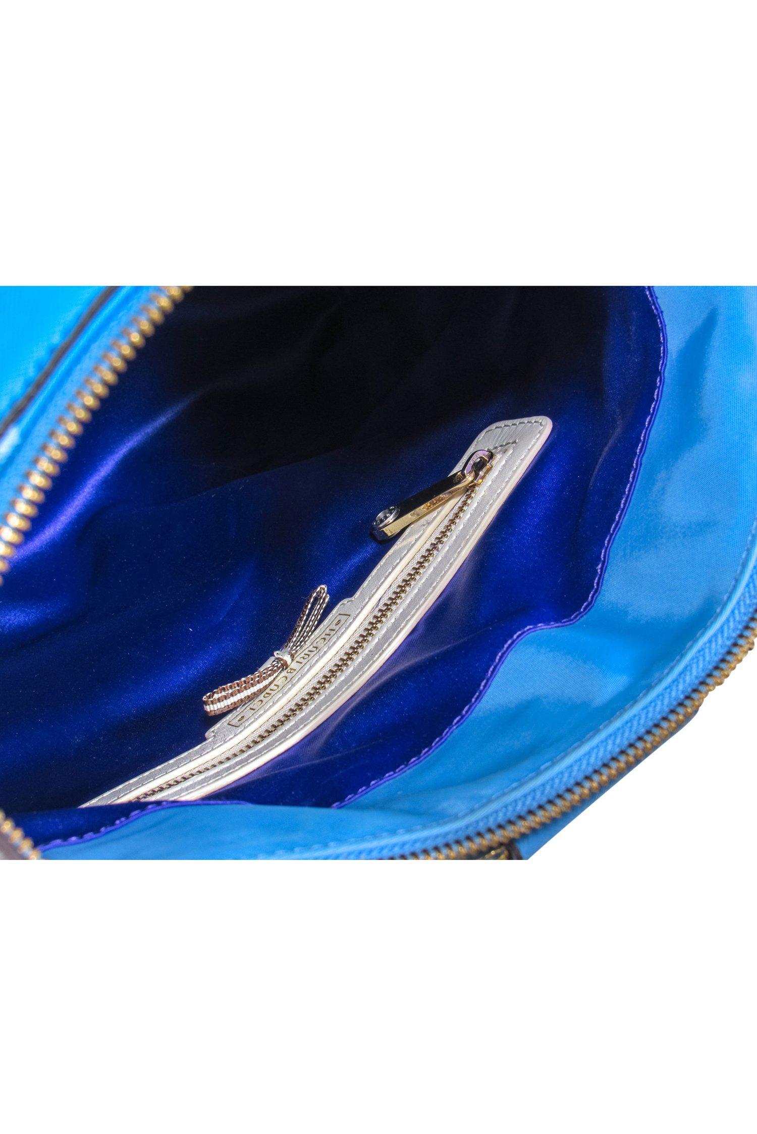 Henri Bendel - Stunning Blue Embroidered Convertible Satchel