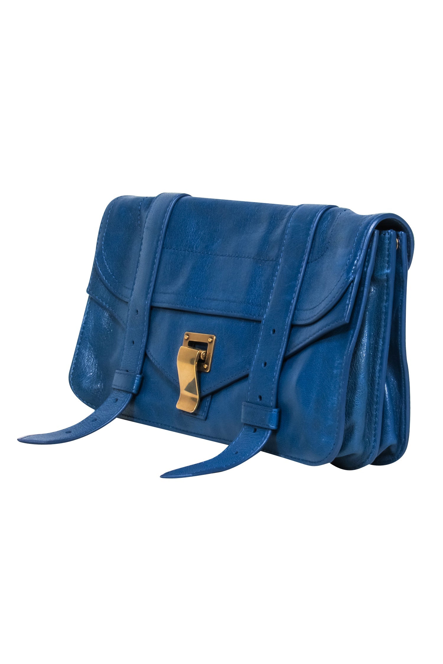 Proenza Schouler - Stunning Blue Leather Clasp Front Clutch for Unforgettable Nights
