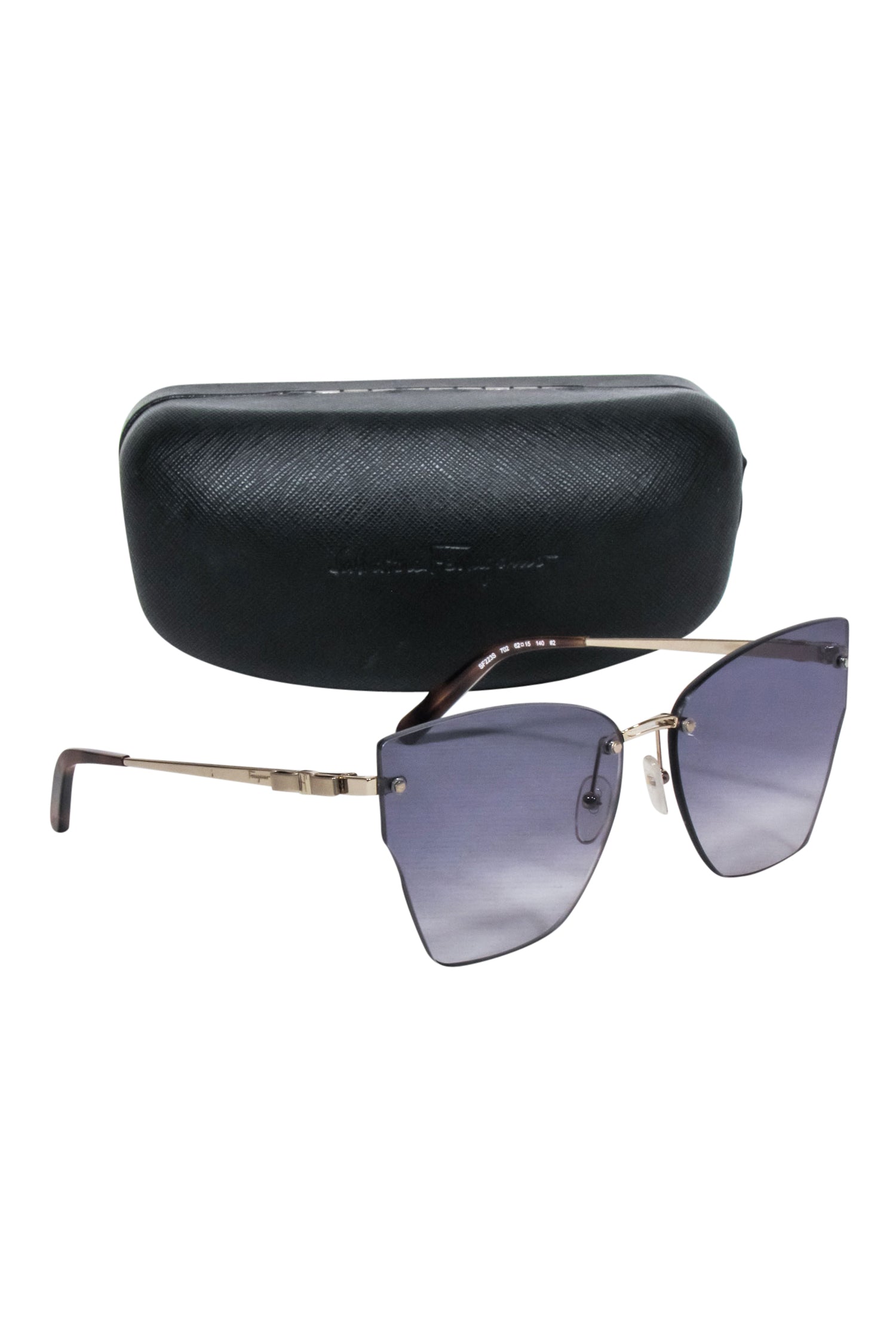 Ferragamo Gradient Purple Lens Oversized Frameless Sunglasses - Be a Style Star!