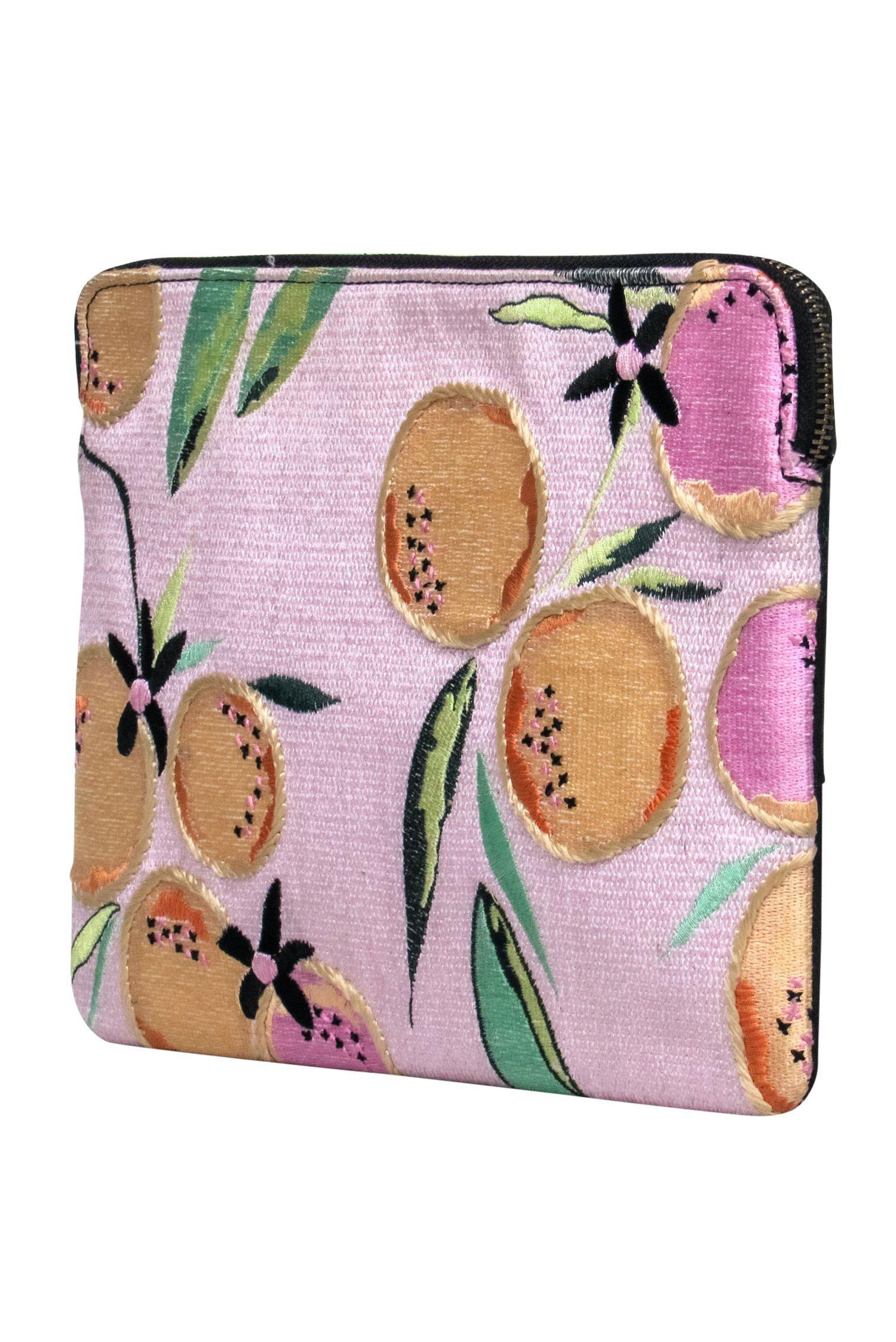 Lizzie Fortunato - Charming Light Pink Fruit - Embroidered Clutch