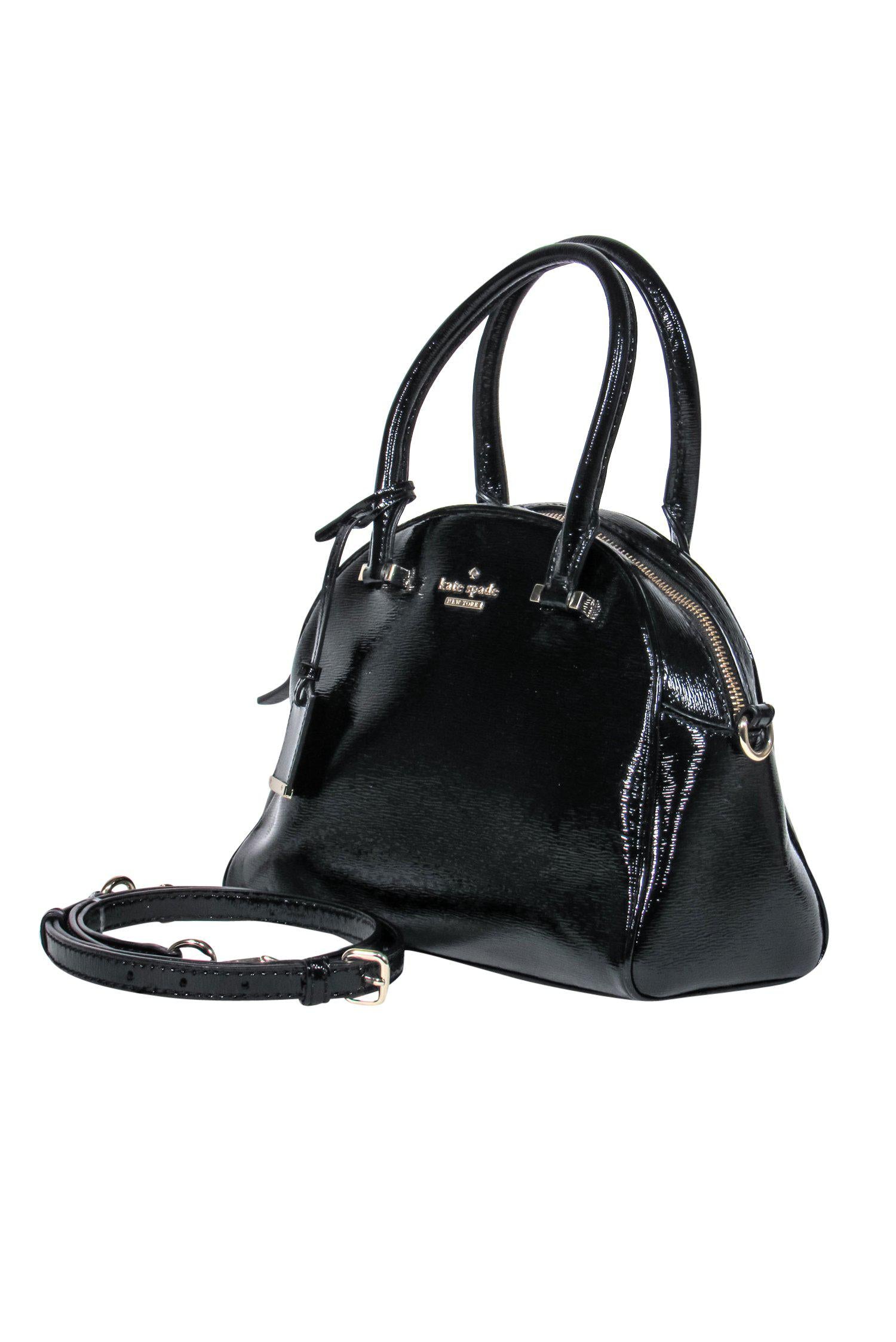 Kate Spade's Stunning Black Patent Leather Convertible Crossbody Bag