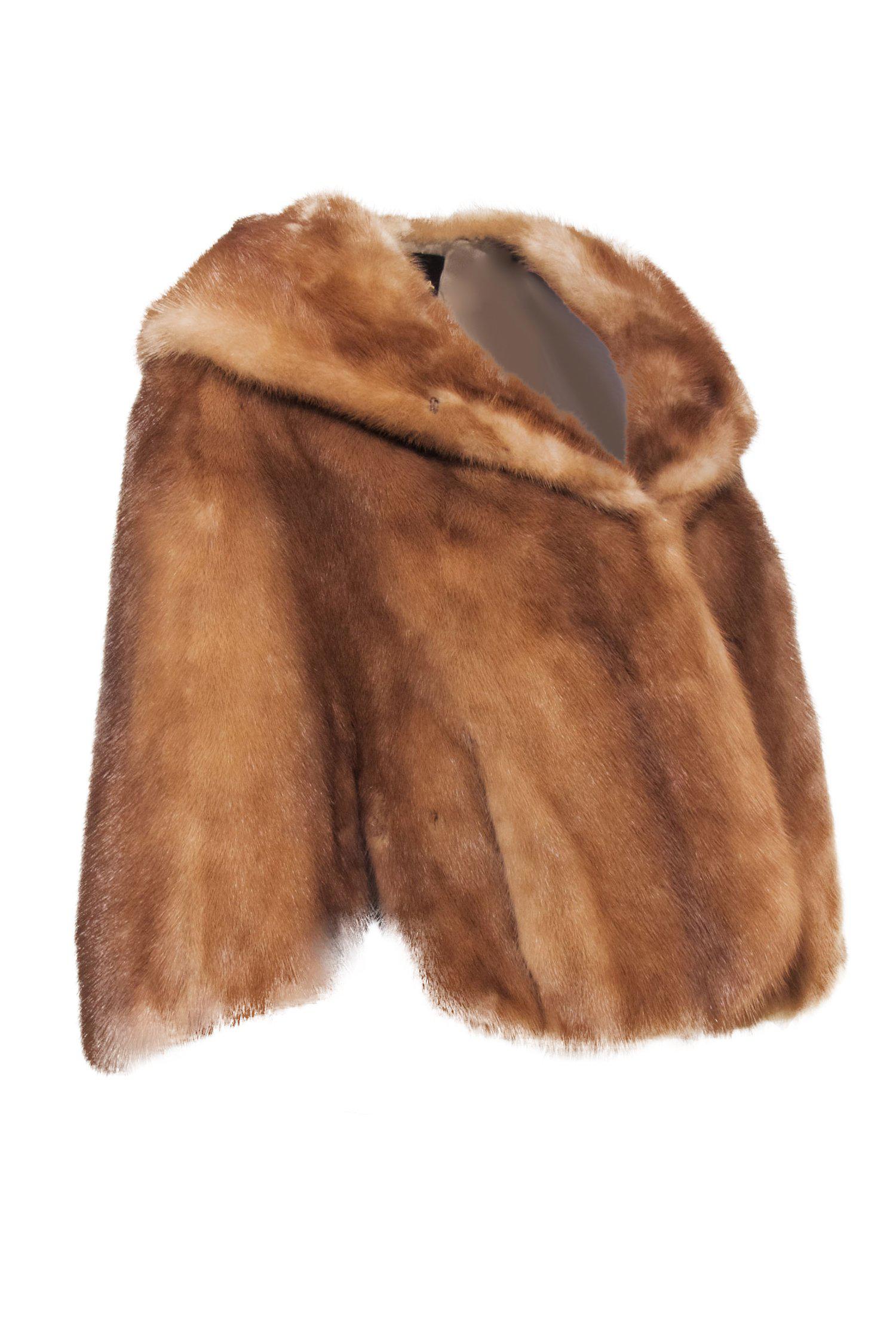 Rosendorf Evans Tan Fur Stole: A Touch of Old - Hollywood Glam