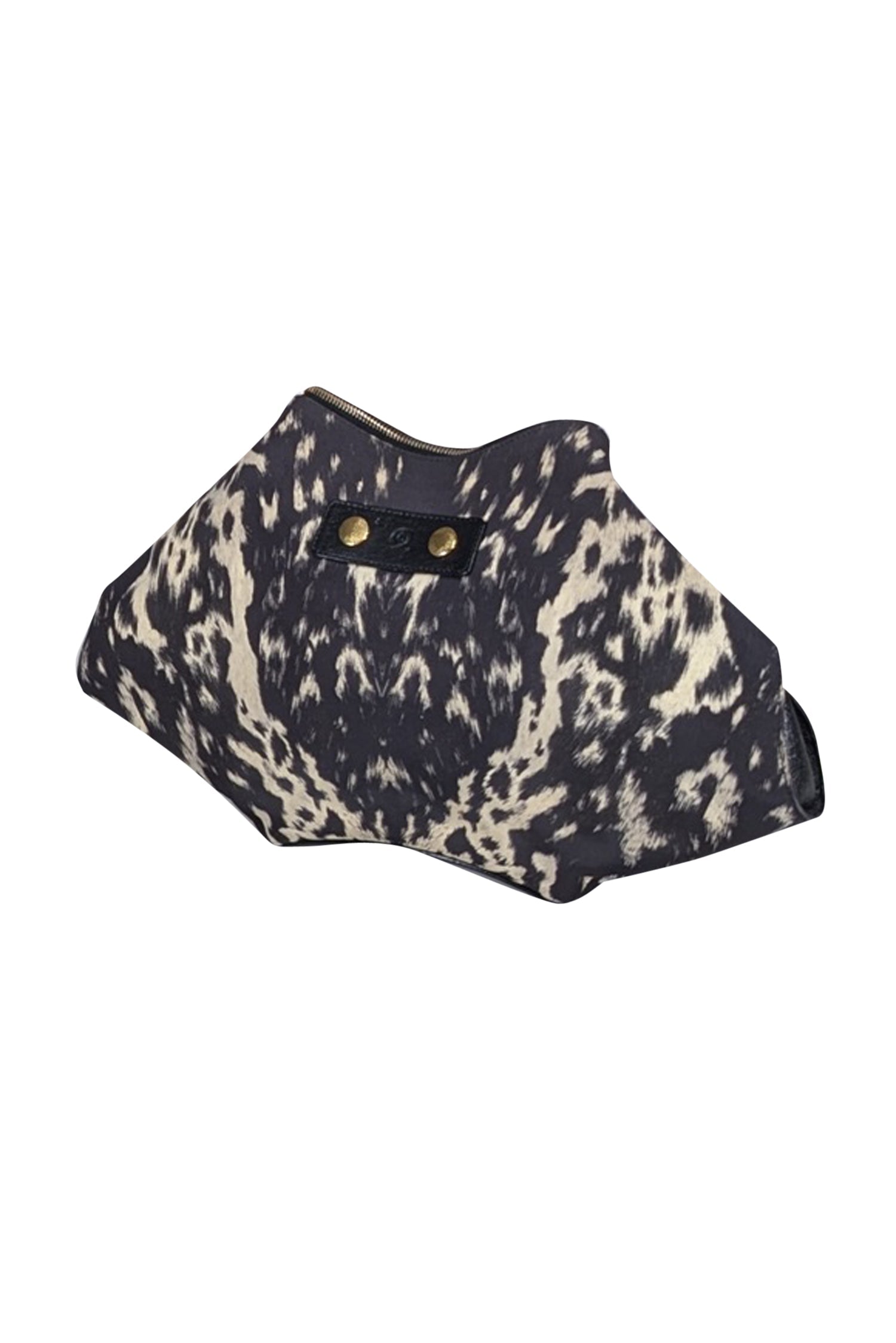 Alexander McQueen's Stunning Black & Cream Animal Print Manta Clutch Bag