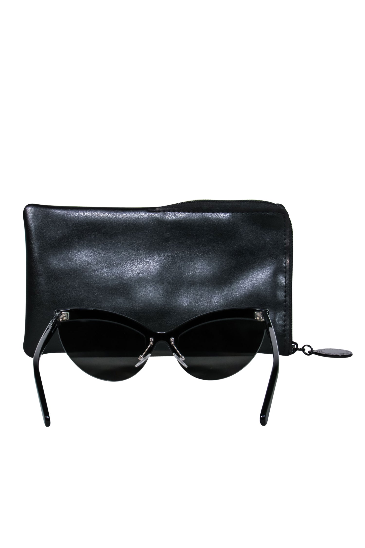 Stella McCartney's Chic Black Cat Eye Sunglasses with Mirrored Lenses