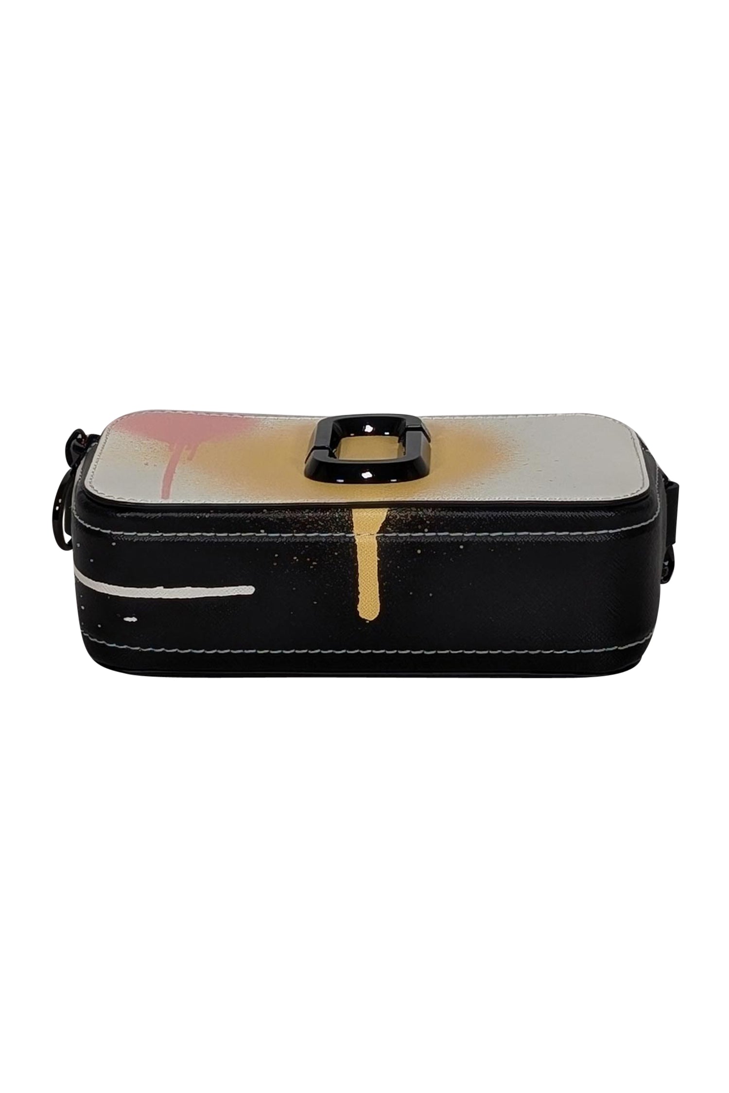 Marc Jacobs Snapshot Bag: White, Black & Multi - Color Paint Splatter Print