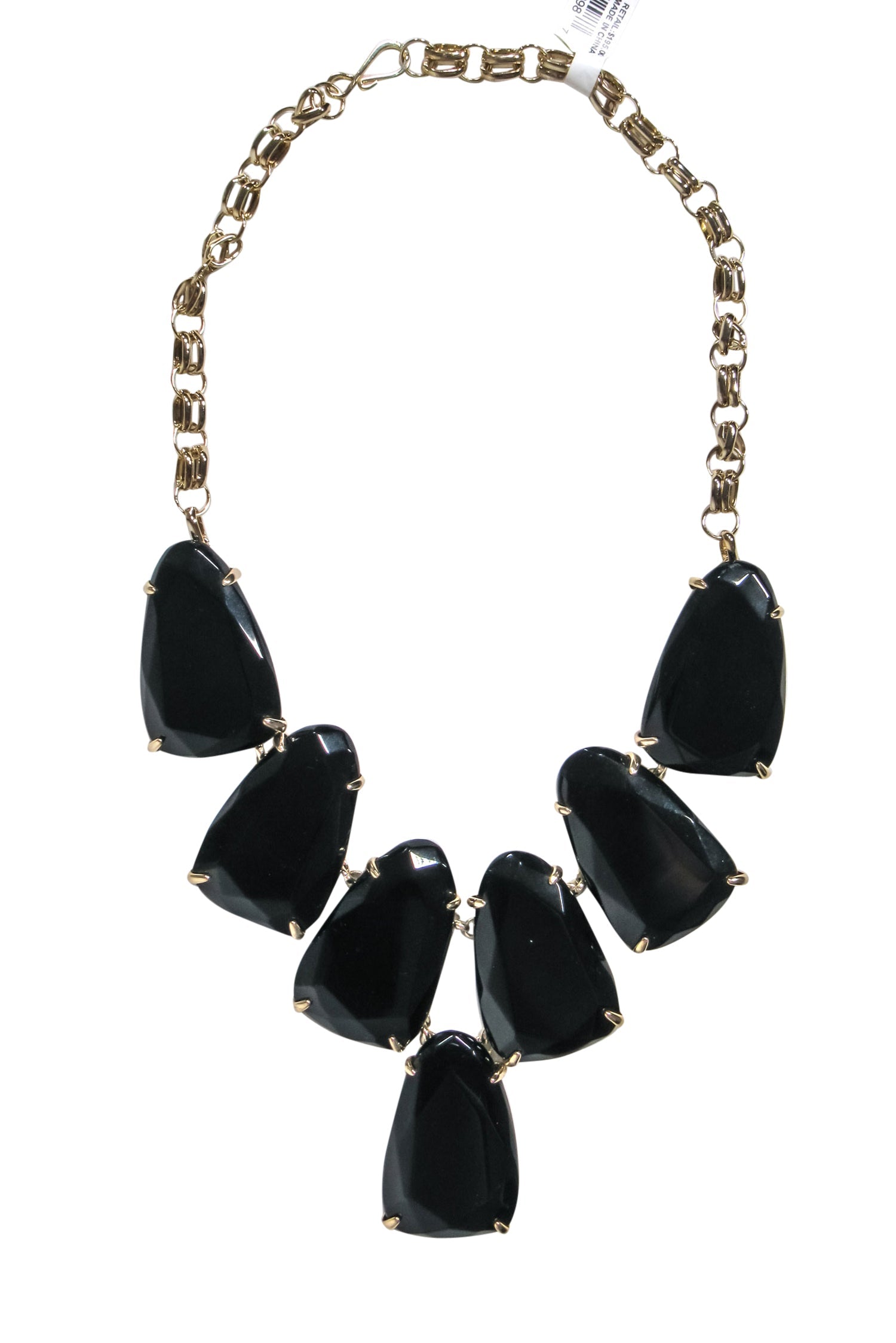 Kendra Scott - Stunning Black Chunky Jewel Golden Chain Necklace