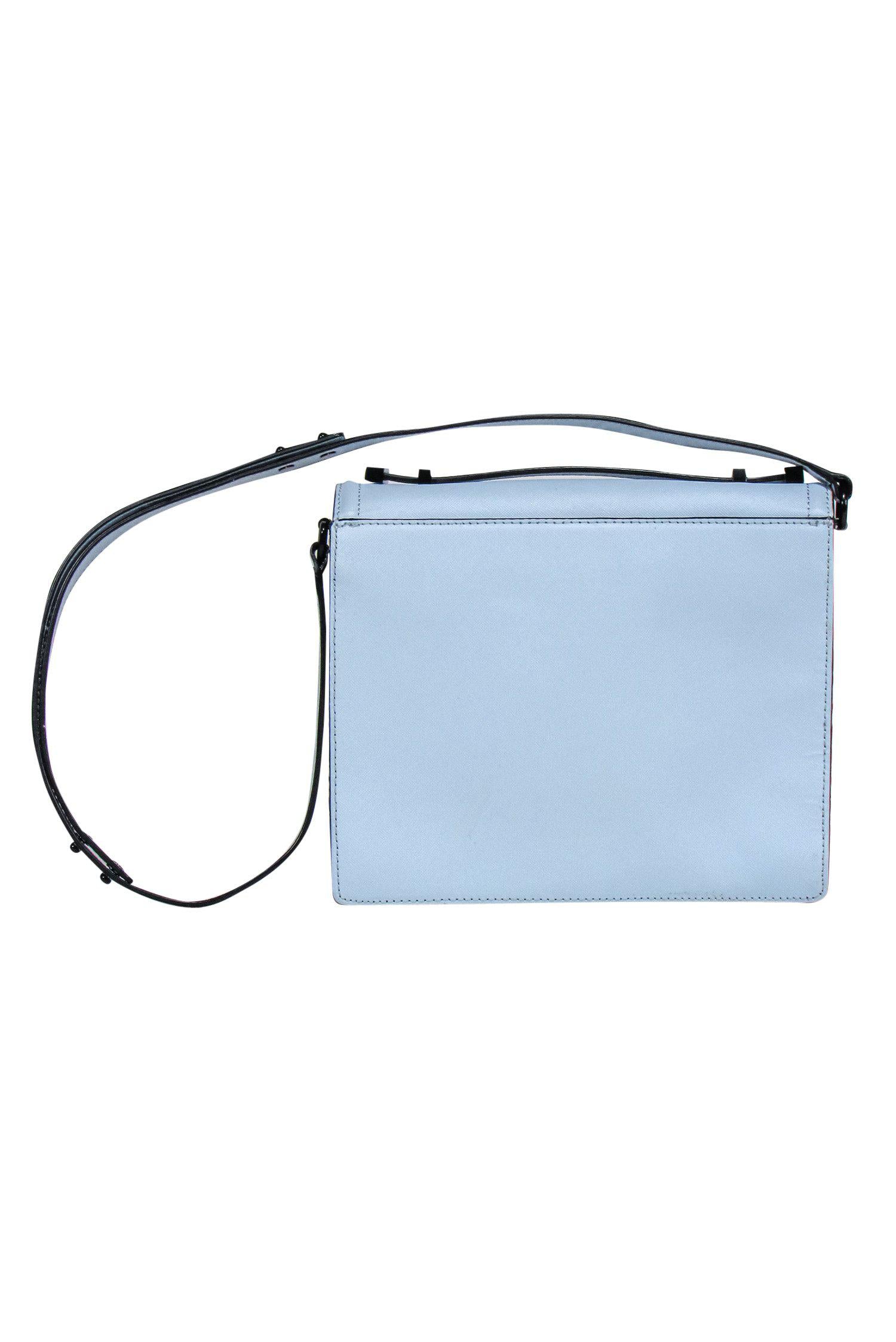 Loeffler Randall - Stunning Light Blue Leather & Woven Satchel