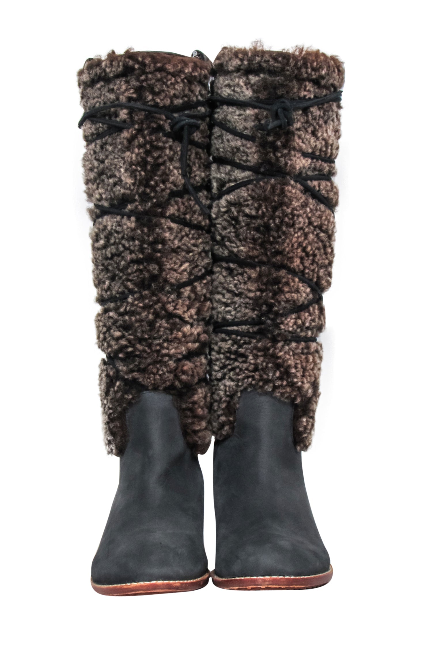 Matt Bernson Alpenglow Shearling Shaft Boots - Grey & Brown, Size 6.5