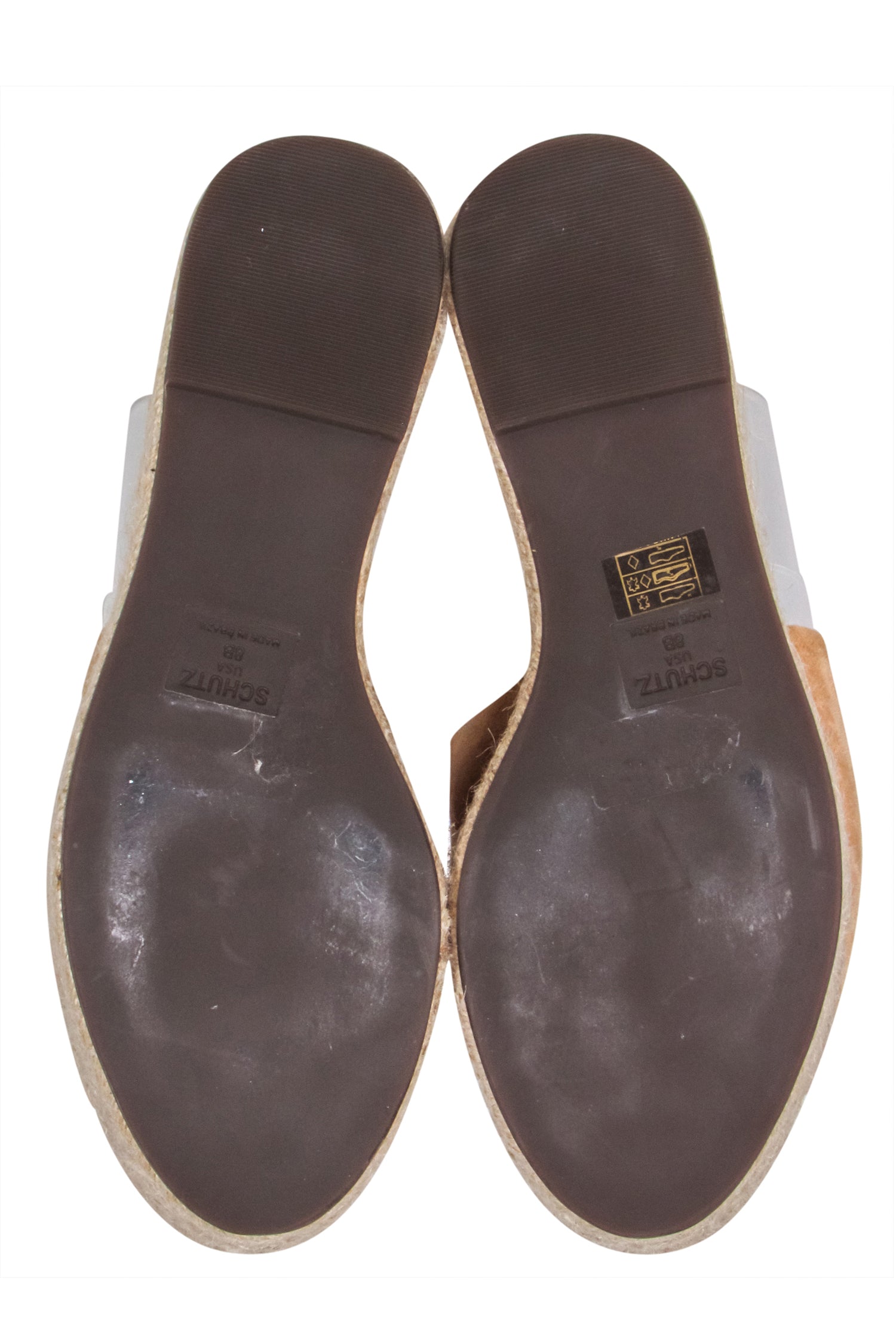 Schutz Tan Thanlia Platform Espadrilles - Size 8: Beach-Ready Style!