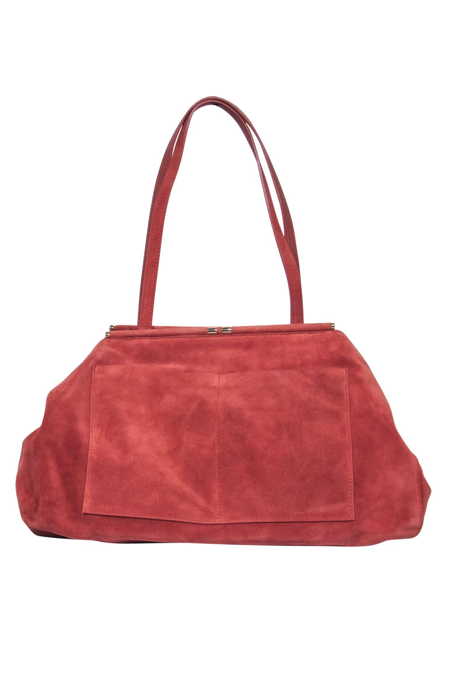 Sezane - Irresistible Rose Pink Suede Carryall Handbag