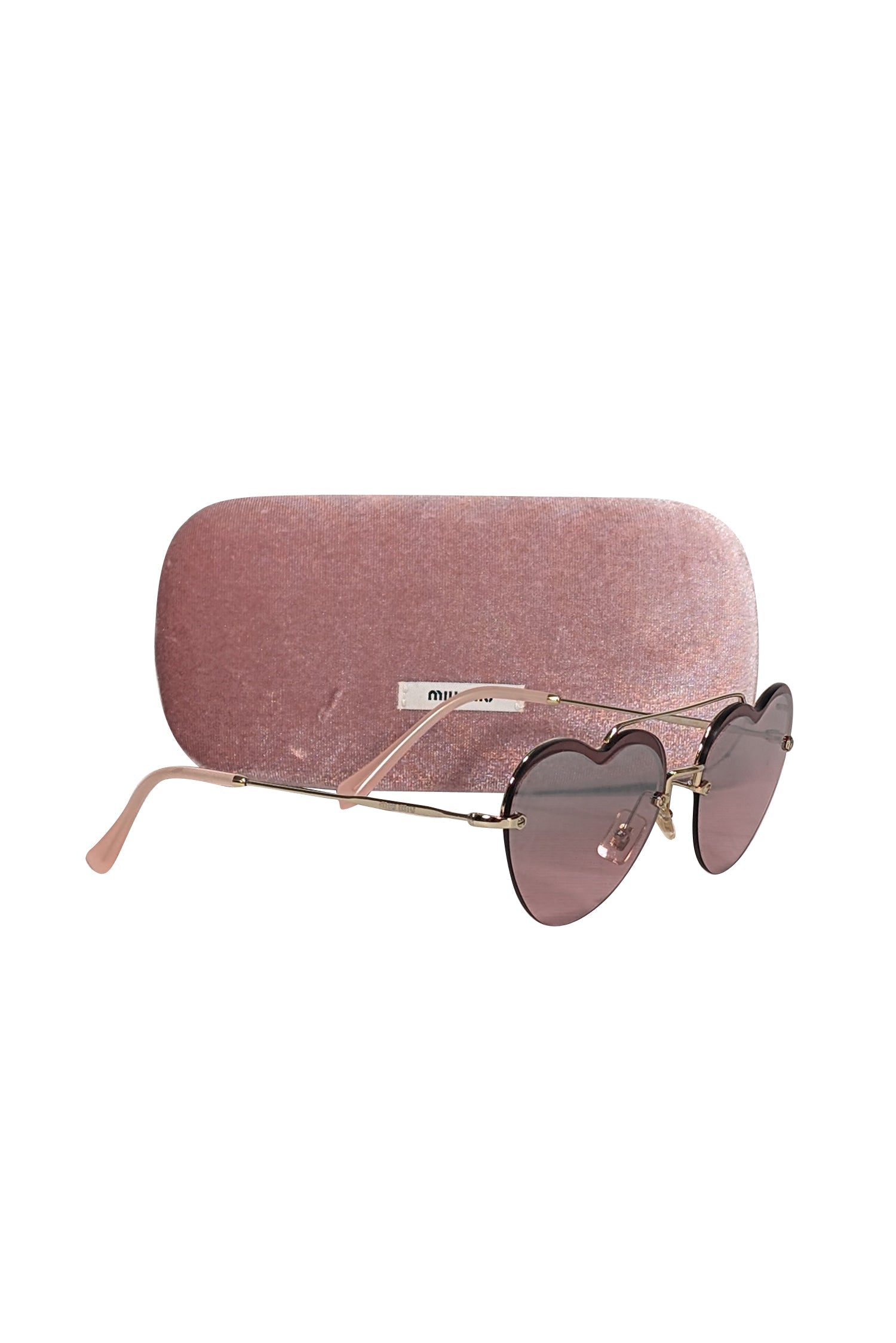 Miu Miu Pink Reflective Frameless Heart Sunglasses - A Barbiecore Must-Have