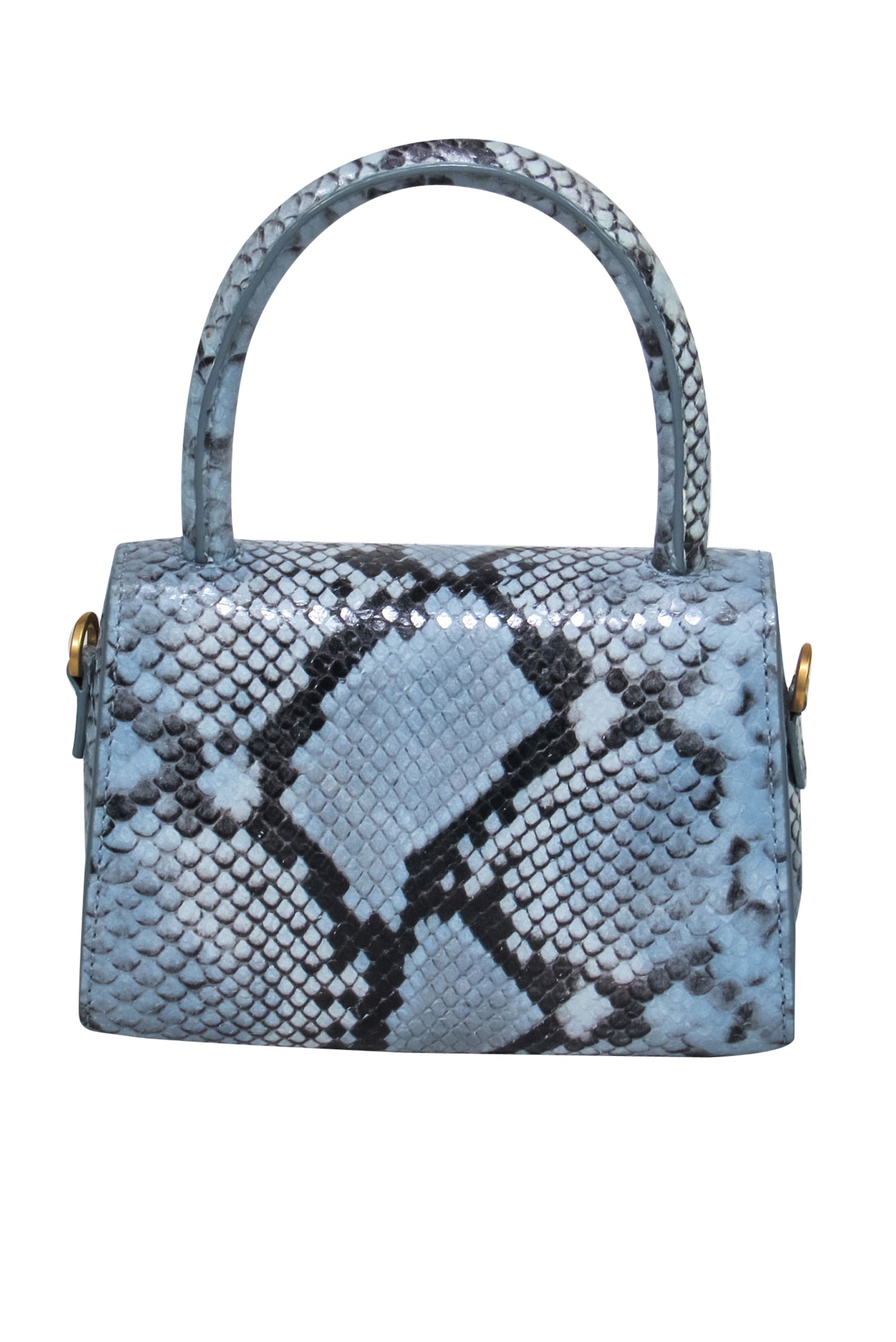 By Far - Stunning Blue Snakeskin Mini Convertible Flap Crossbody Bag