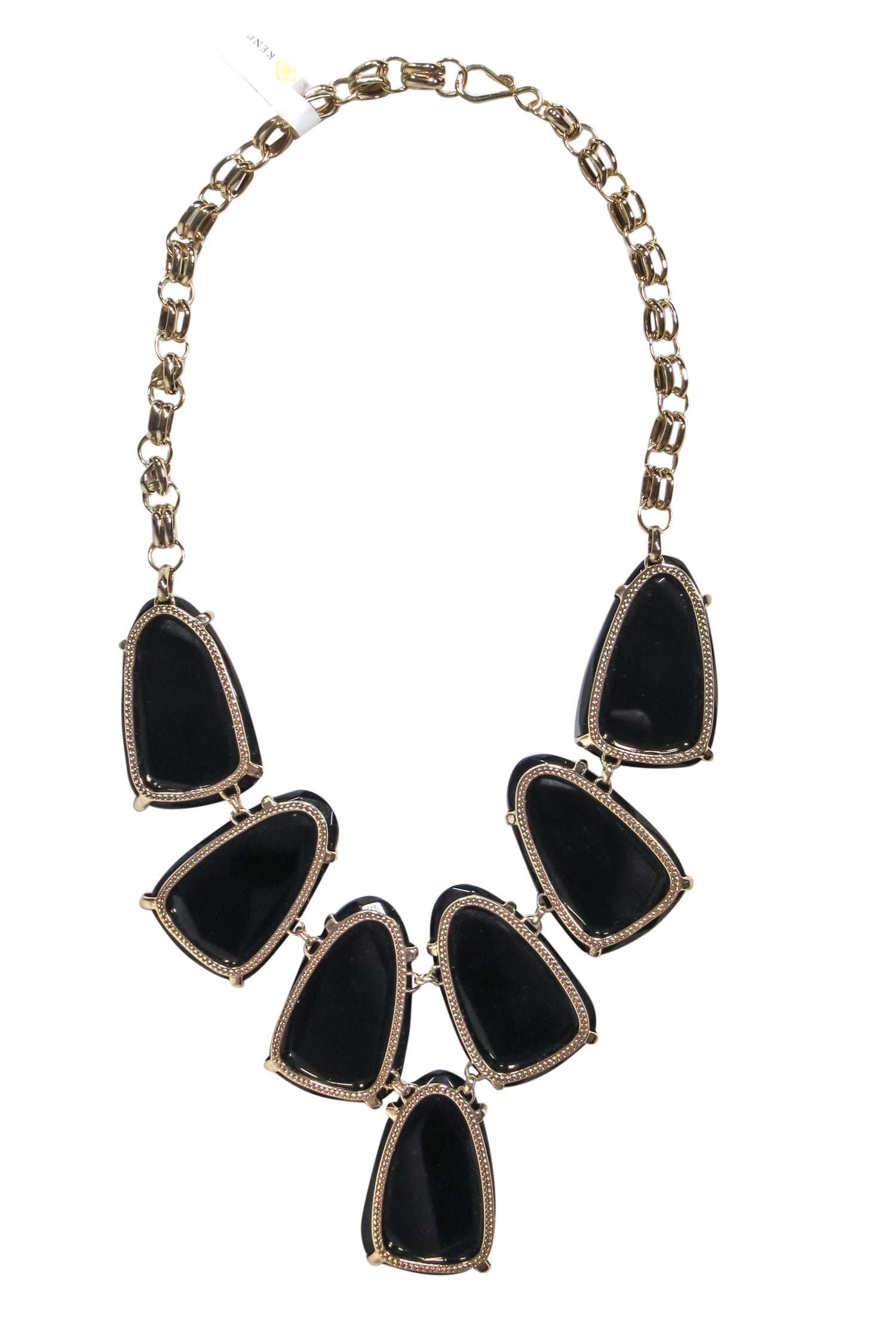 Kendra Scott - Stunning Black Chunky Jewel Golden Chain Necklace