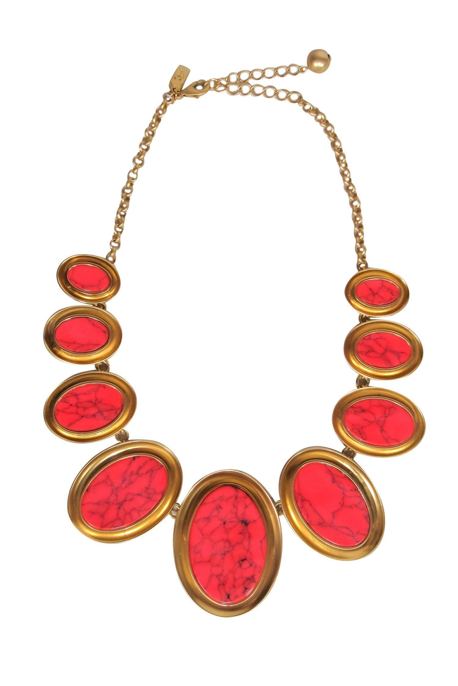 Kate Spade Orange & Gold Oval Statement Necklace: A Fashion Must-Have!