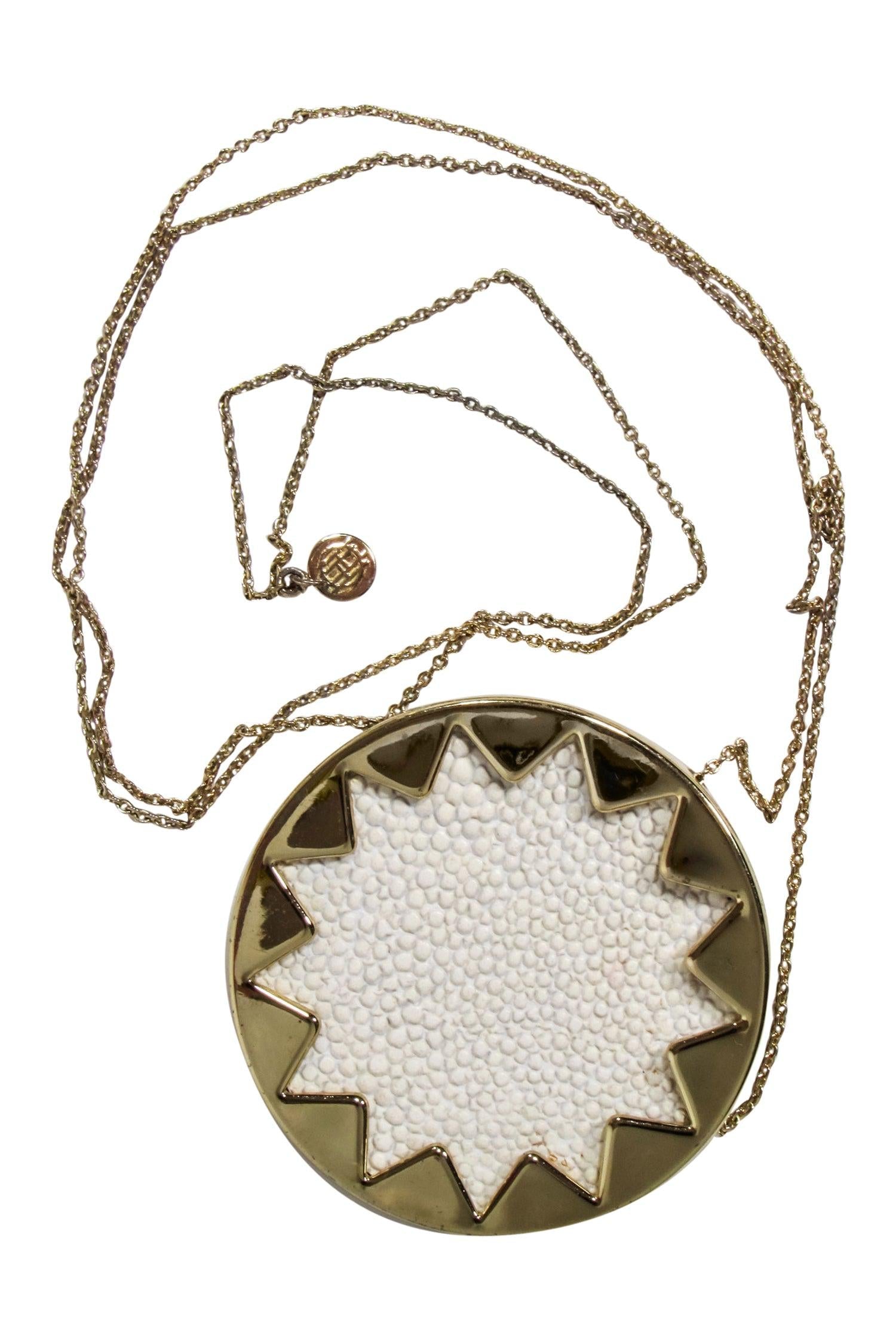 House of Harlow 1960 - Stunning Ivory & Gold Large Pendant Necklace