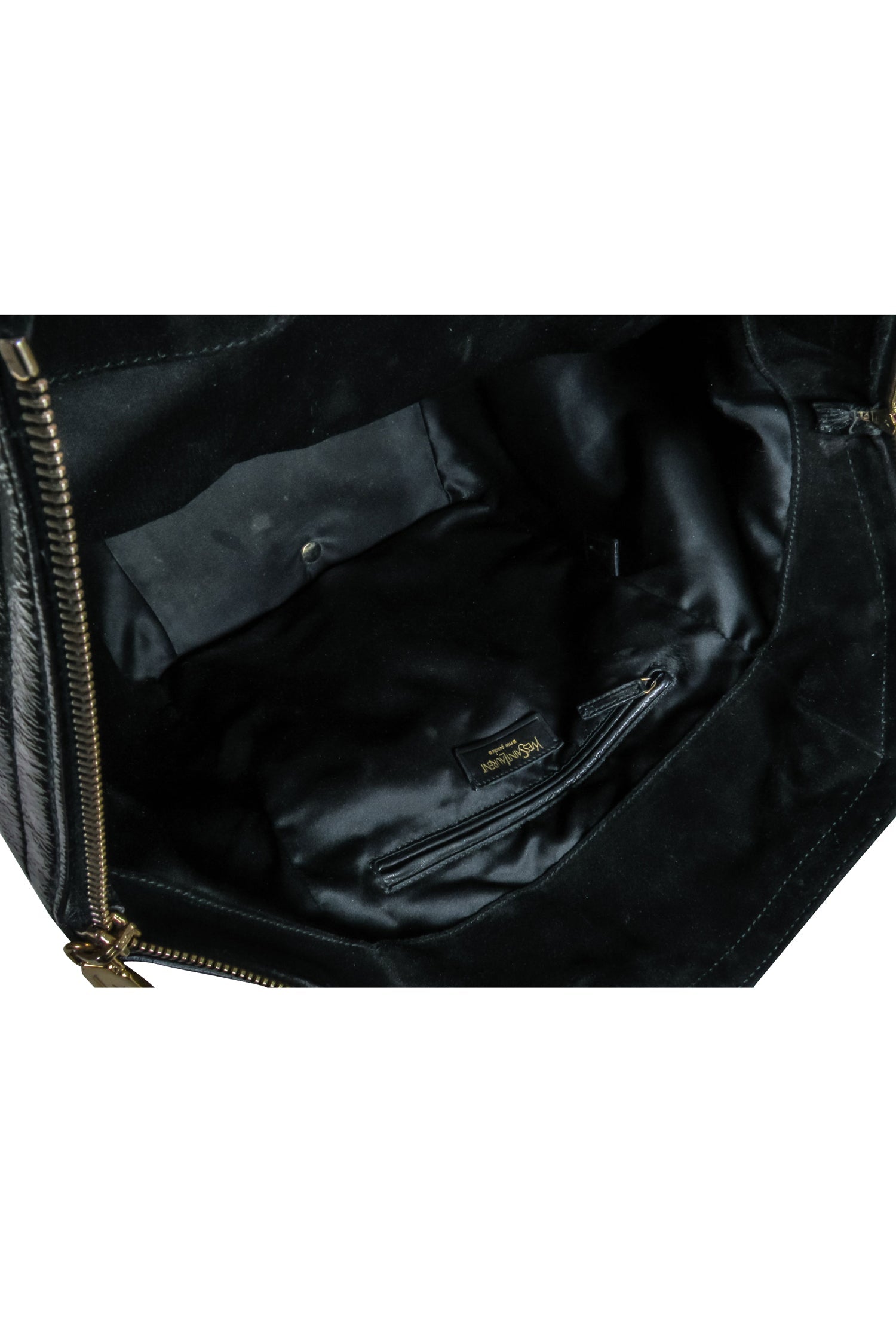 Yves Saint Laurent's Stunning Black Patent Leather Downtown Tote