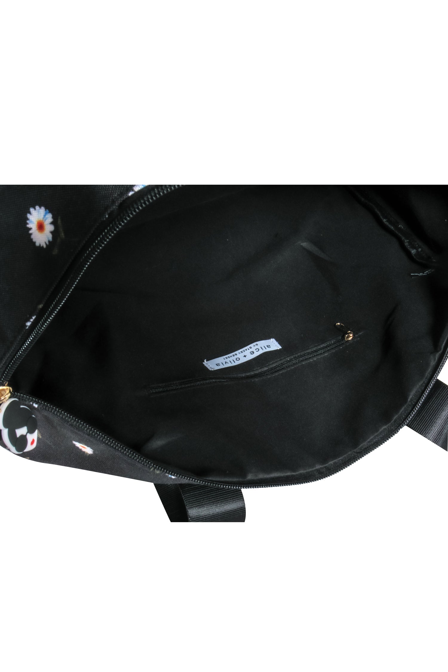 Alice & Olivia's Enchanting Black Daisy Print Duffle Bag