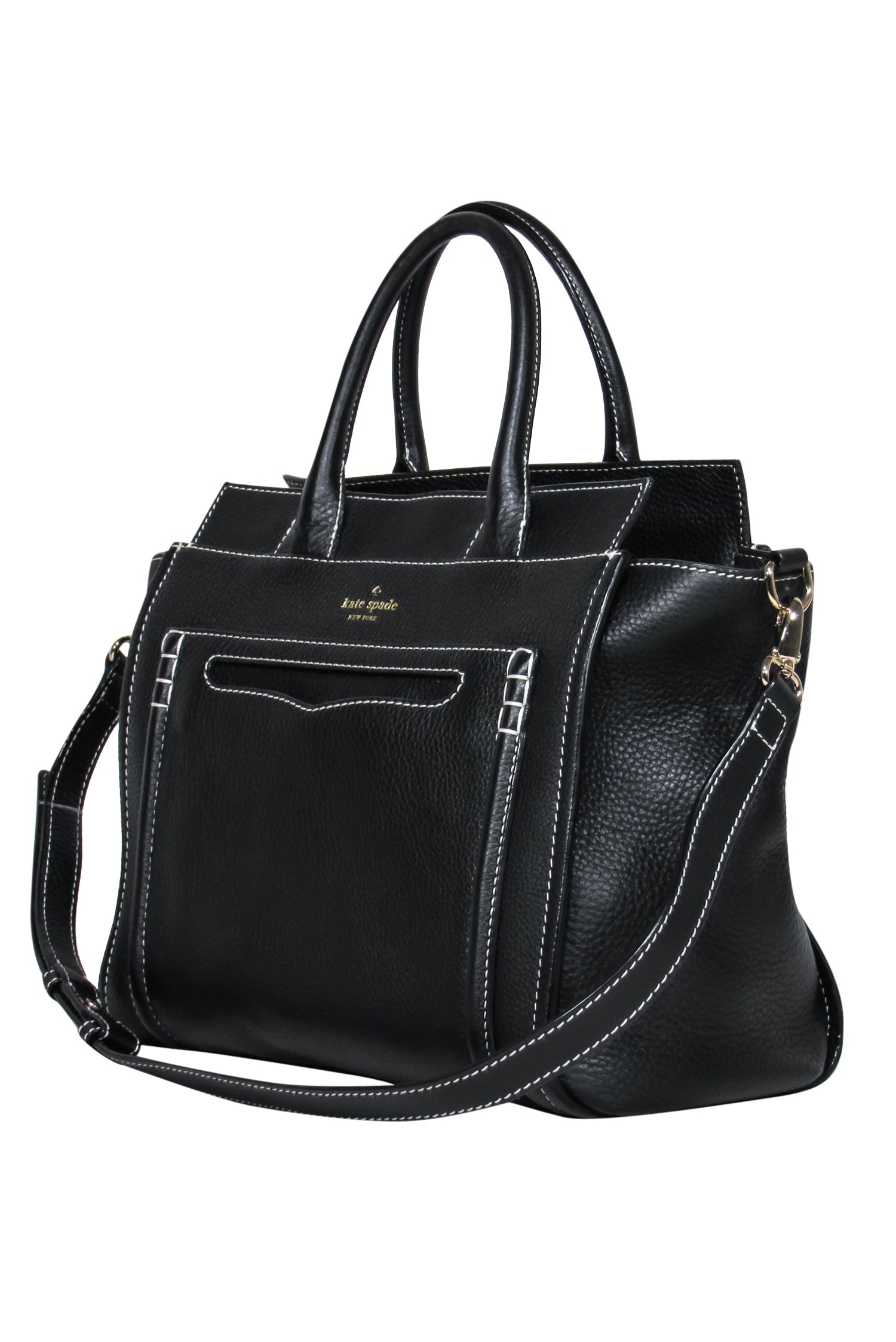 Kate Spade Black Pebbled Leather Convertible Large Satchel - The Ultimate Style Essential