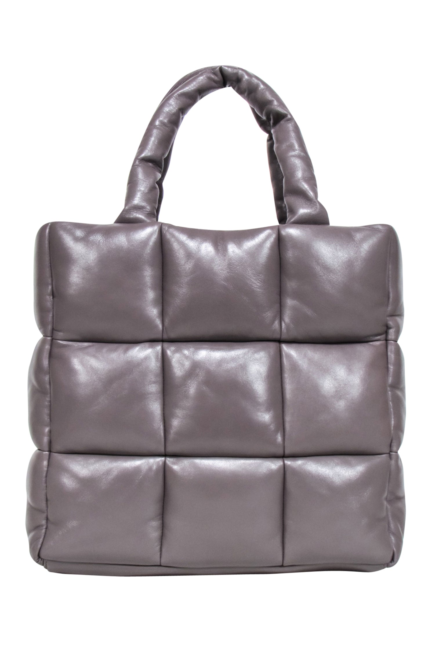 Stand Studio Taupe Quilted Leather Assante Puffy Tote - A Fashion Must-Have!