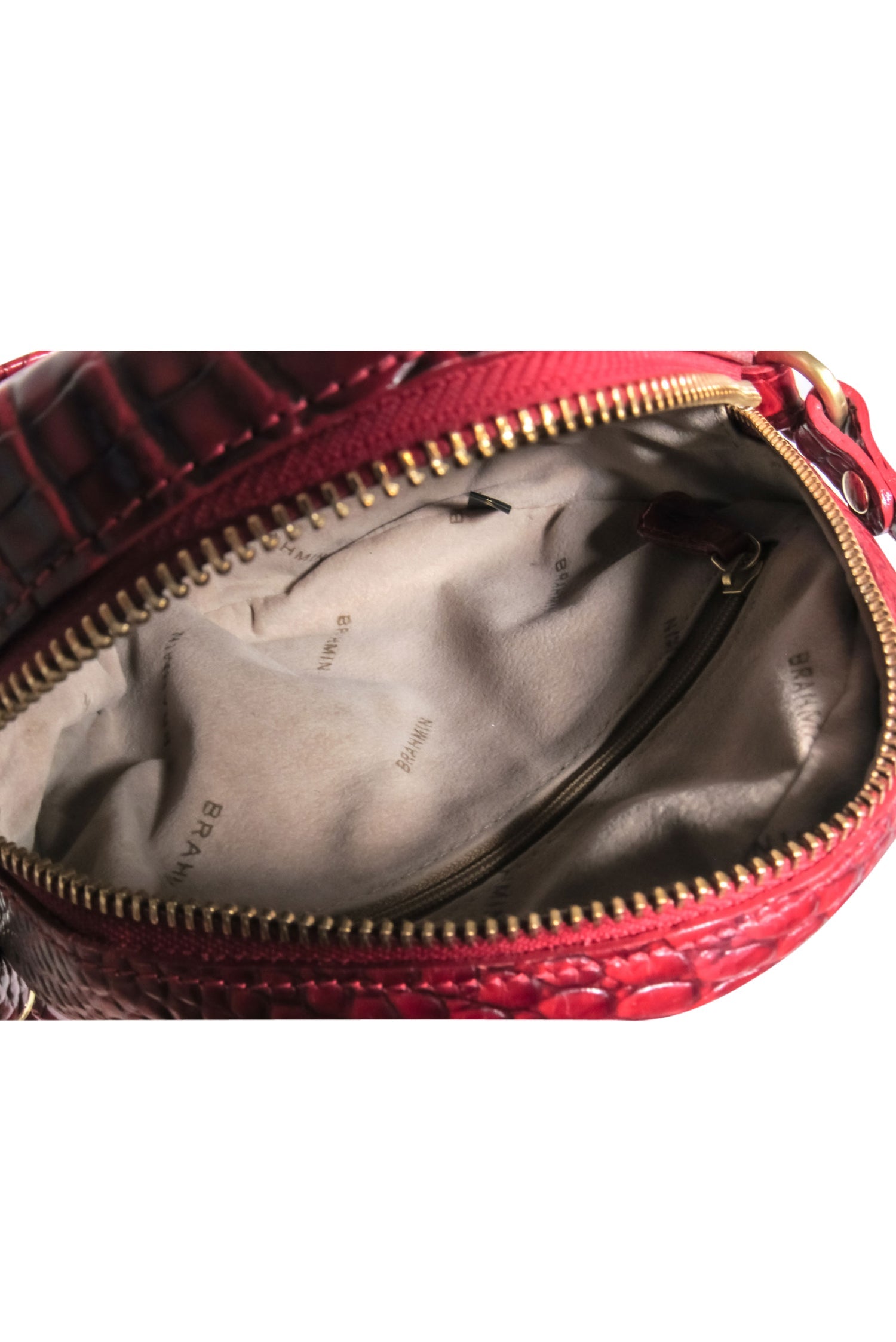 Brahmin's Stunning Red Croc Embossed Circle Crossbody Bag