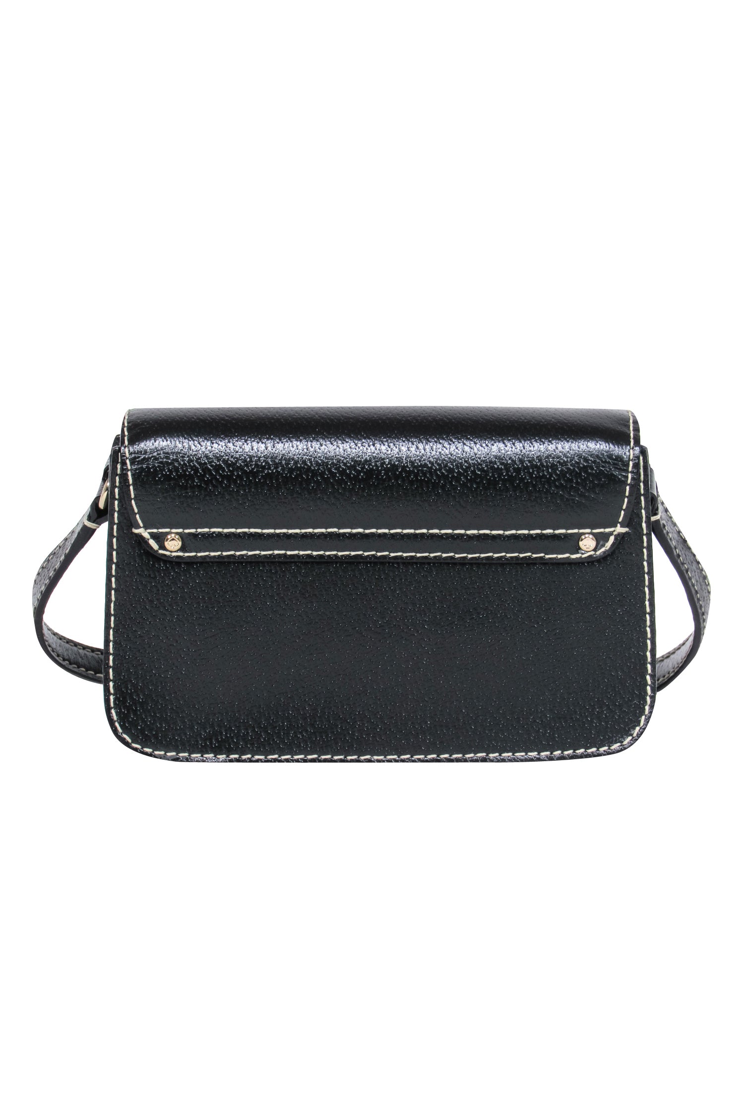 Kate Spade - Stylish Black Mini Crossbody with Cream Stitching