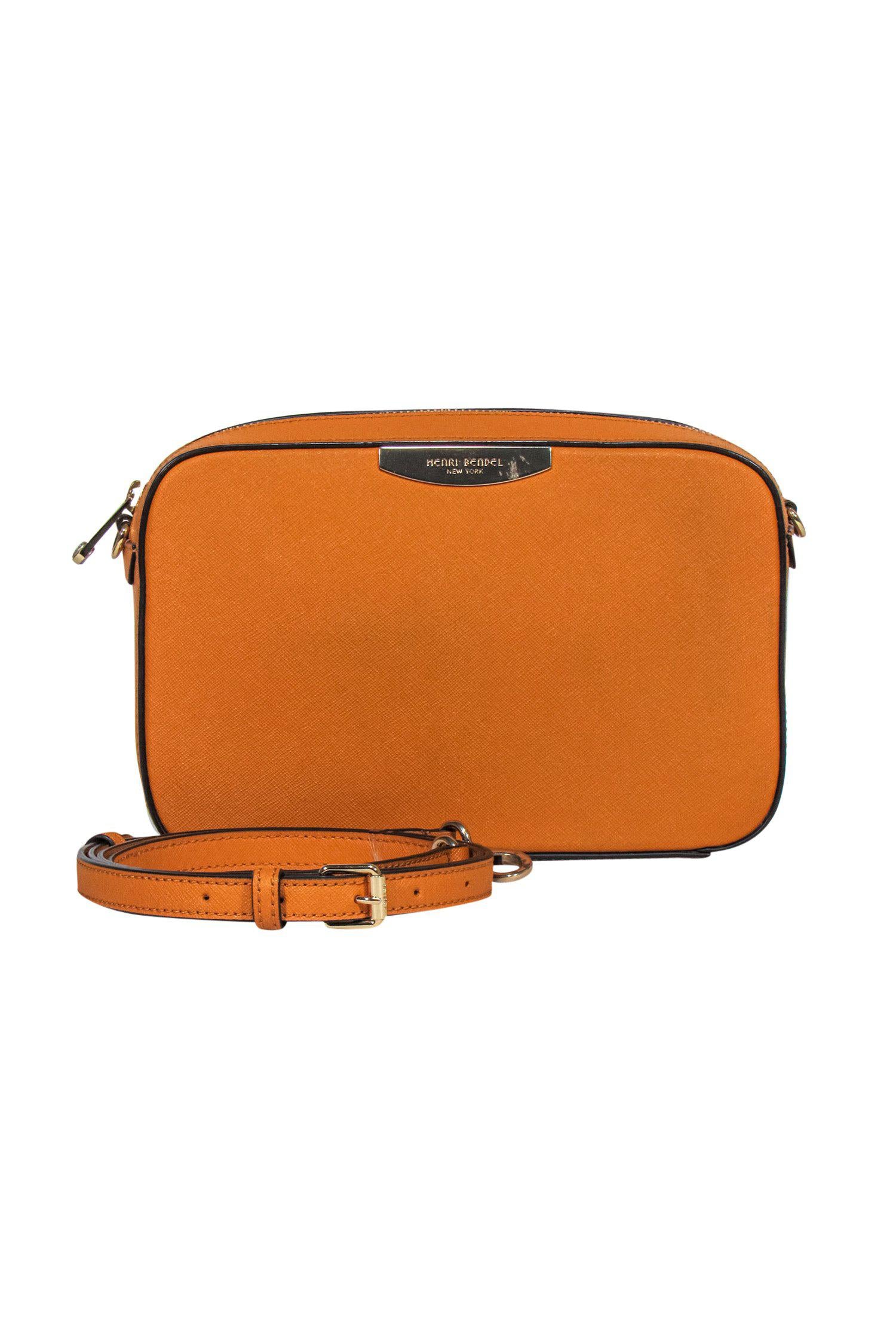 Henri Bendel - Stunning Orange Leather Structured Crossbody