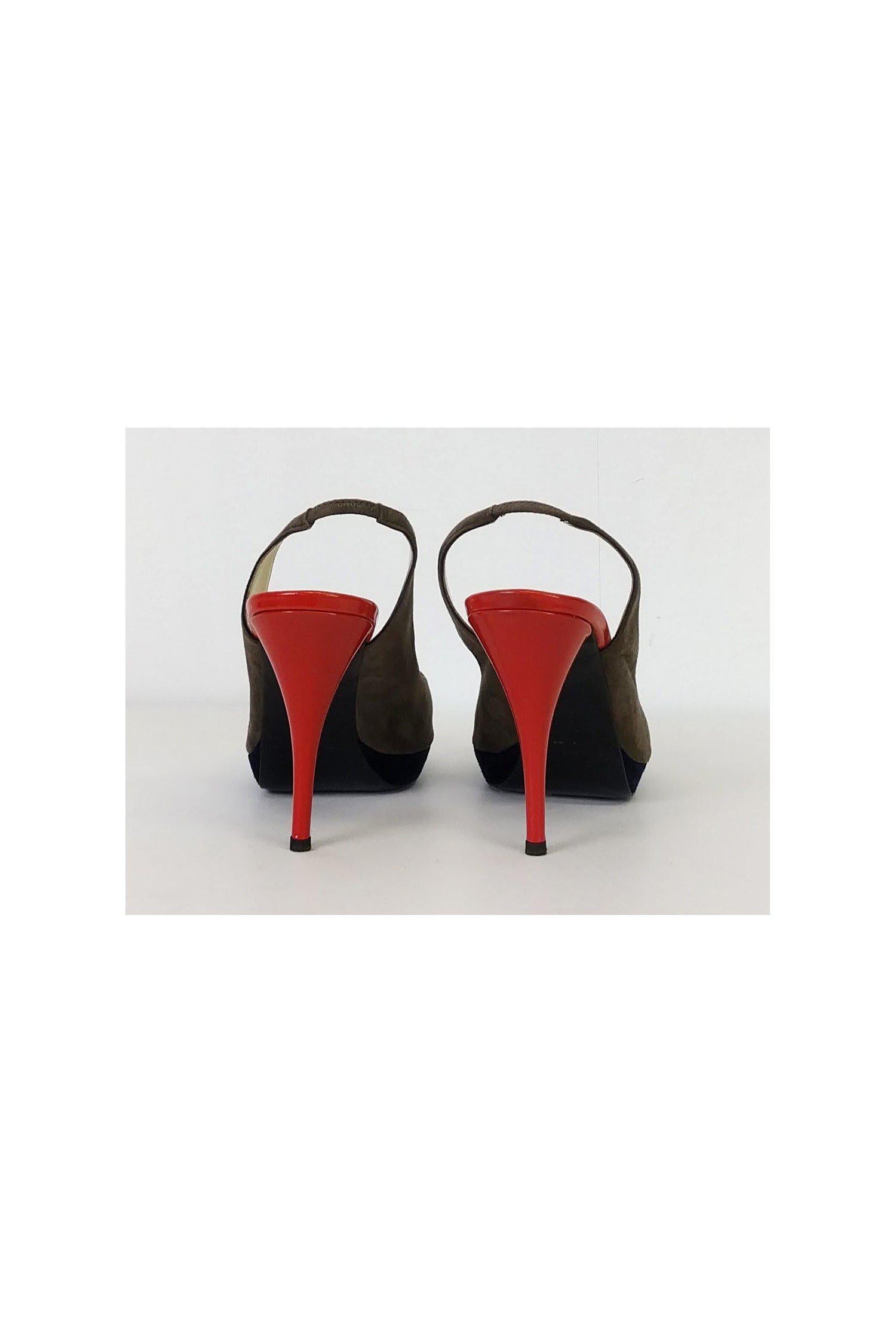 Bettye Muller's Stunning Taupe Suede Slingbacks - Size 8.5