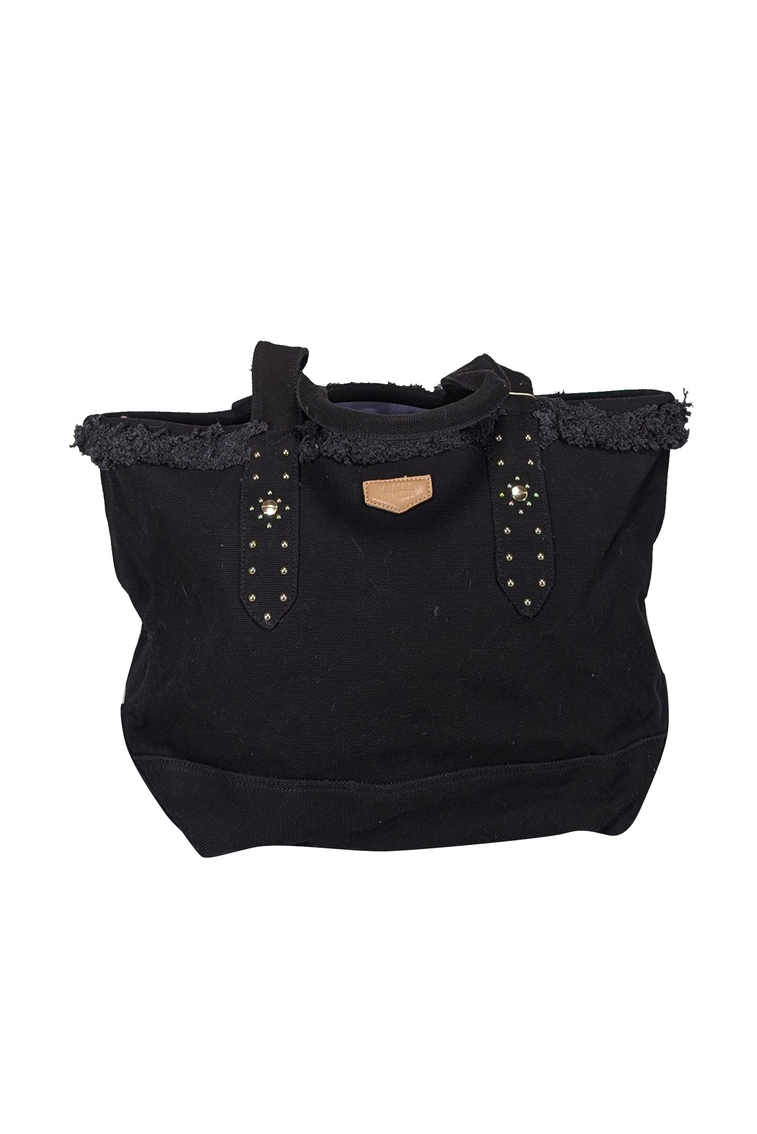 Aimee Kestenberg's Stunning Black Canvas Studded Tote Bag