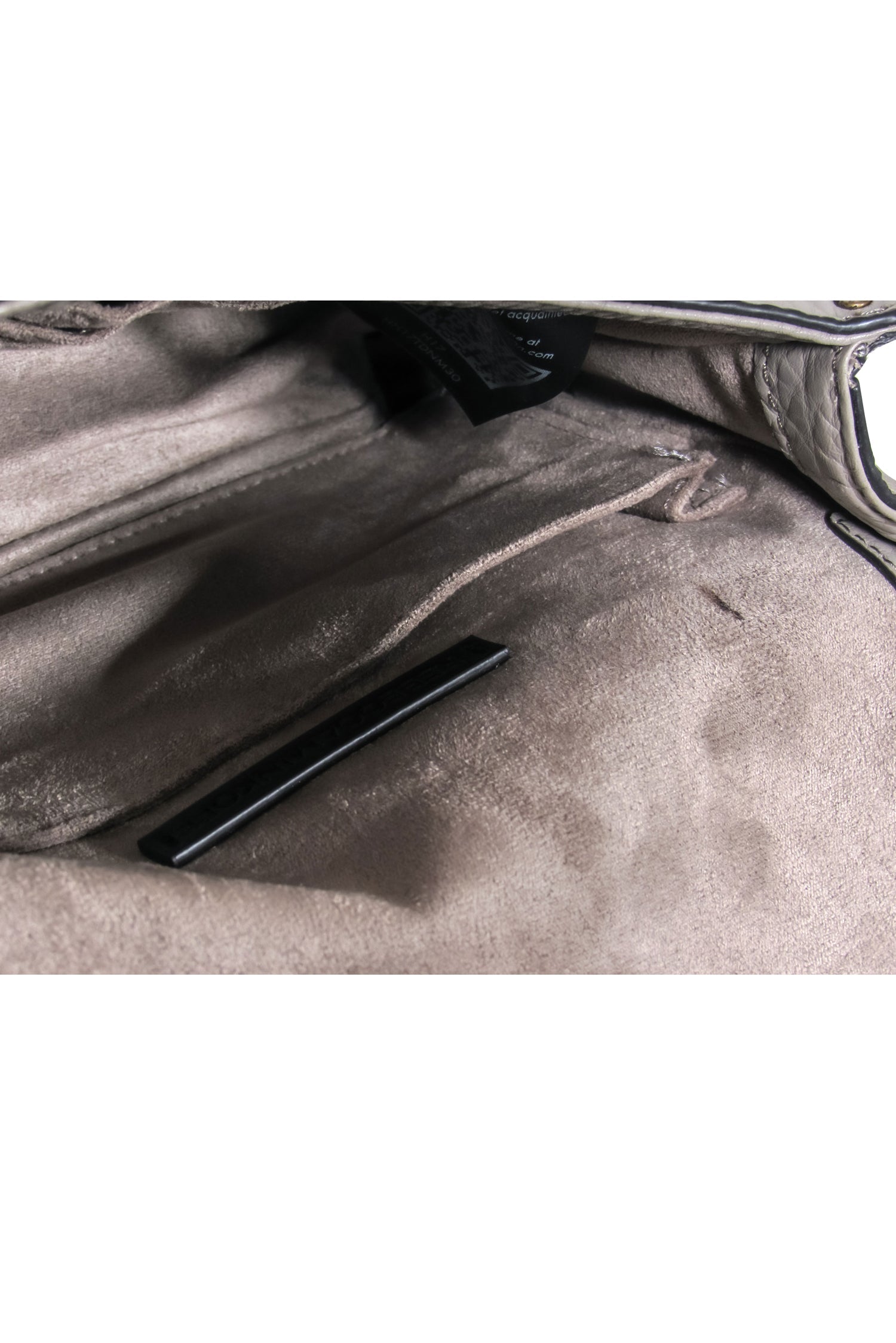 Rebecca Minkoff - Stunning Grey Leather Fold-Over Convertible Crossbody with Gold-Toned Studs