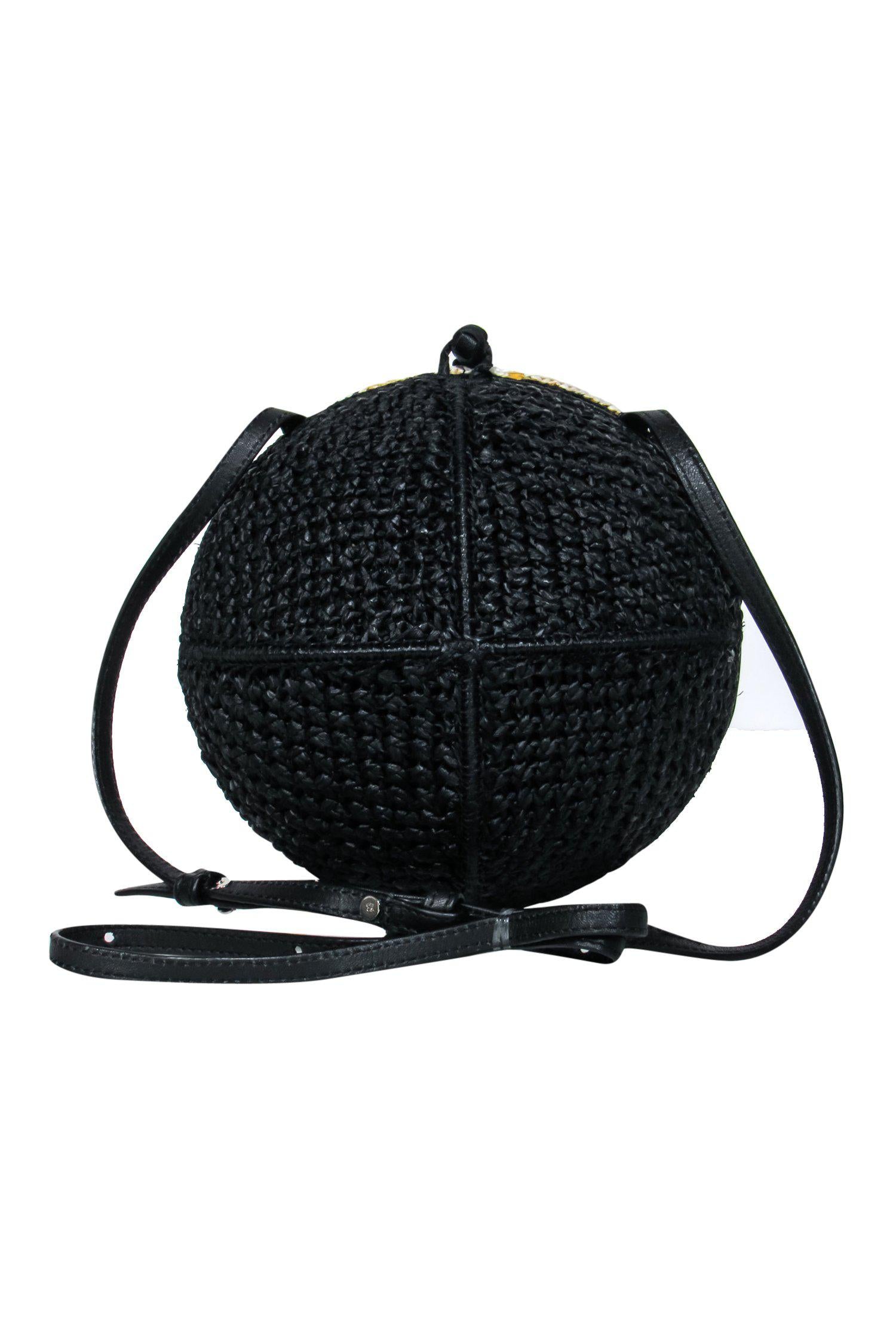 Sam Edelman's Stunning Black & White Colorblocked Wicker Round Crossbody