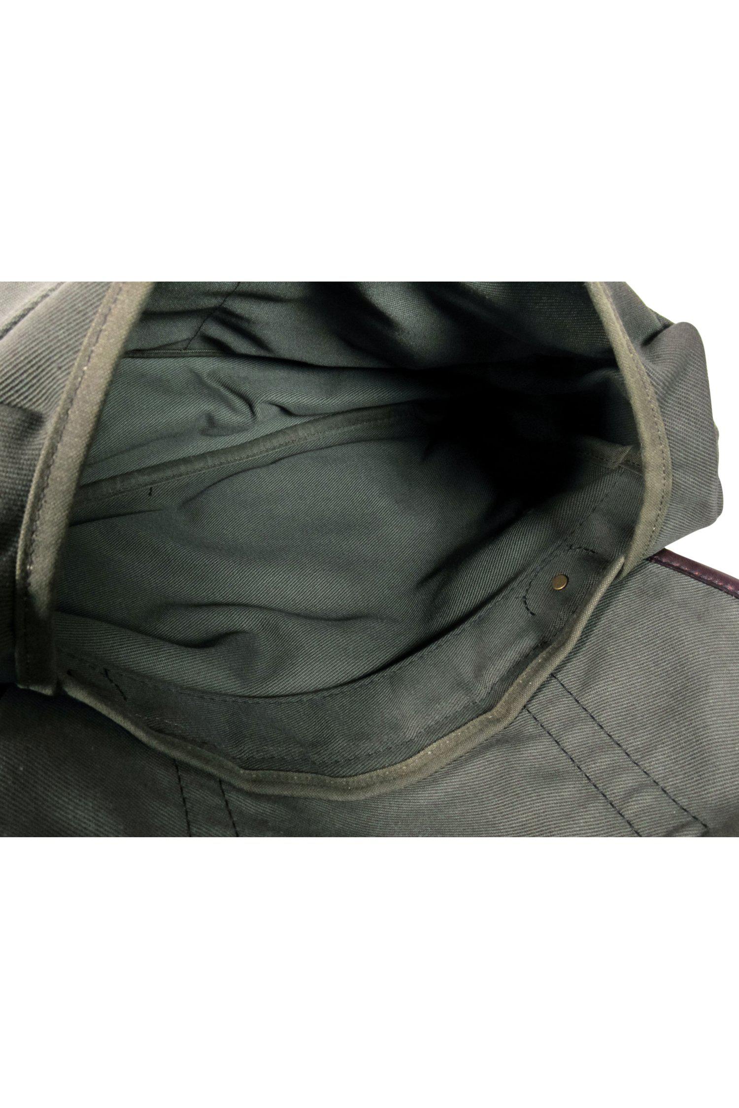 Filson Olive Green Canvas Messenger Bag with Luxurious Leather Trim