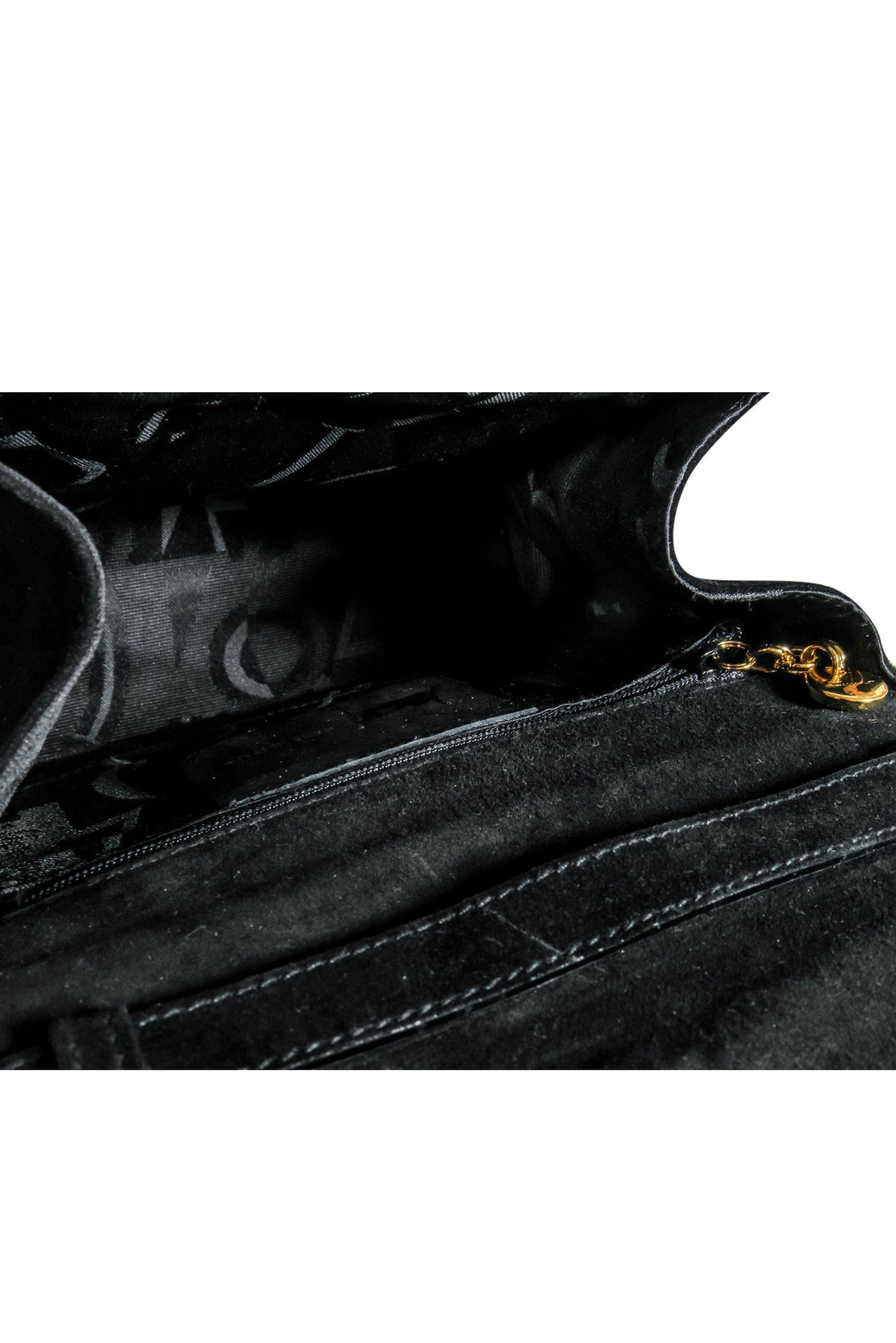 Ferragamo - Stunning Black Suede Flap Crossbody with Bow Detail