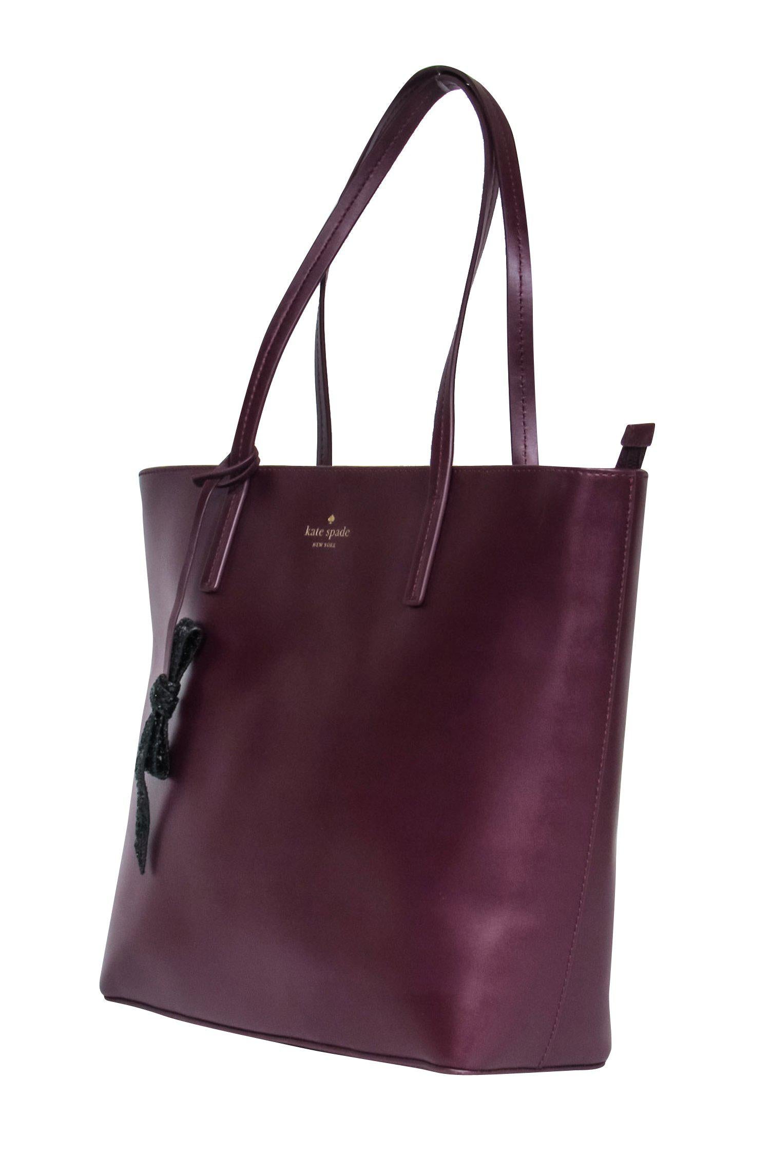 Kate Spade Oxblood Elegant Large Leather Zippered Tote