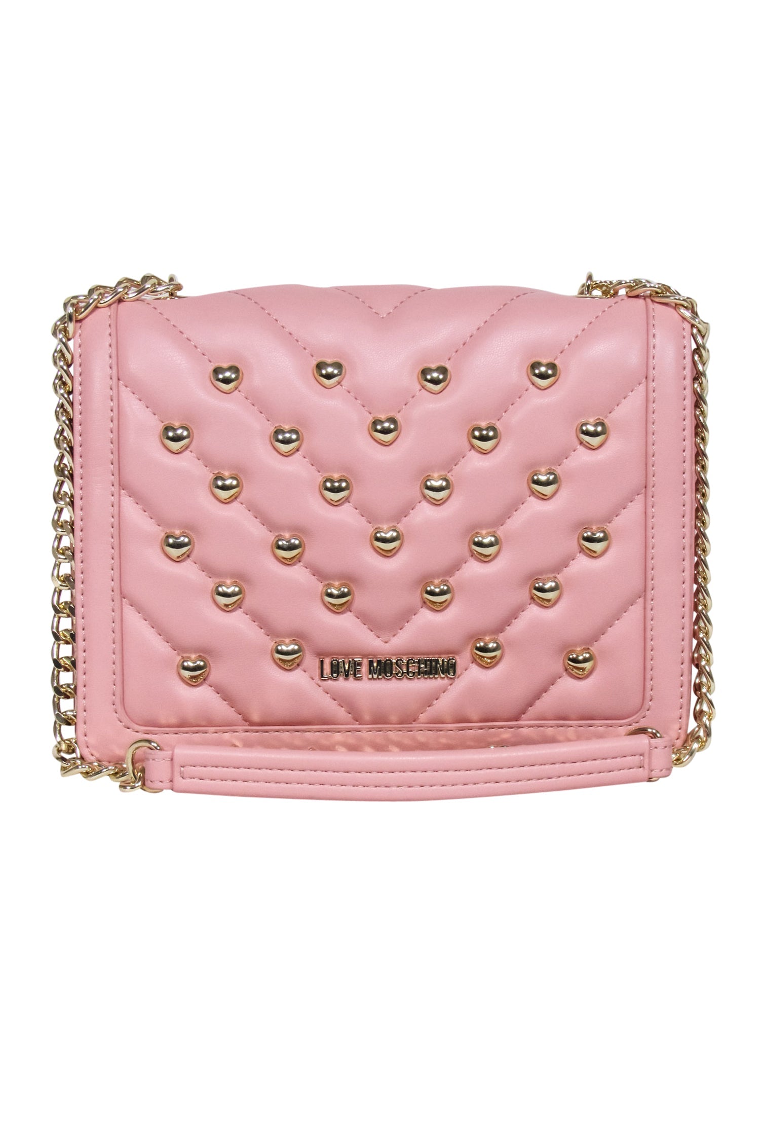 Love Moschino Pink Faux Leather Heart Studded Crossbody Bag - Your Ultimate Fashion Statement