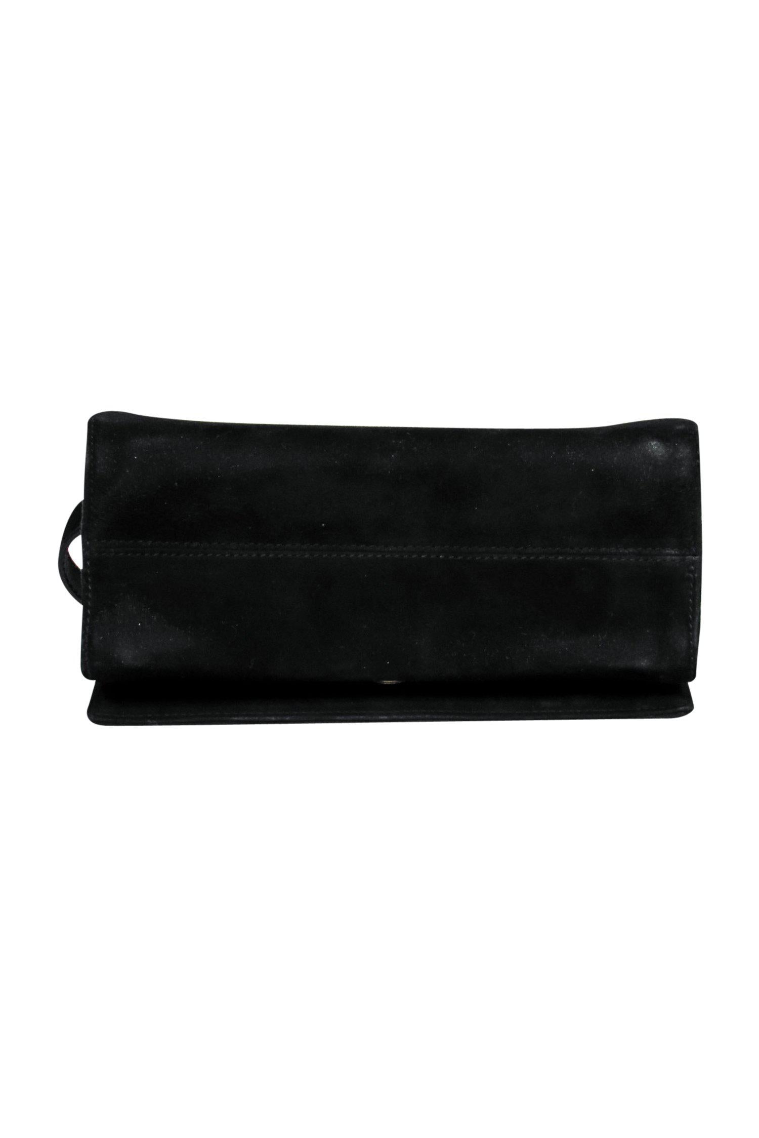 Ferragamo - Stunning Black Suede Flap Crossbody with Bow Detail