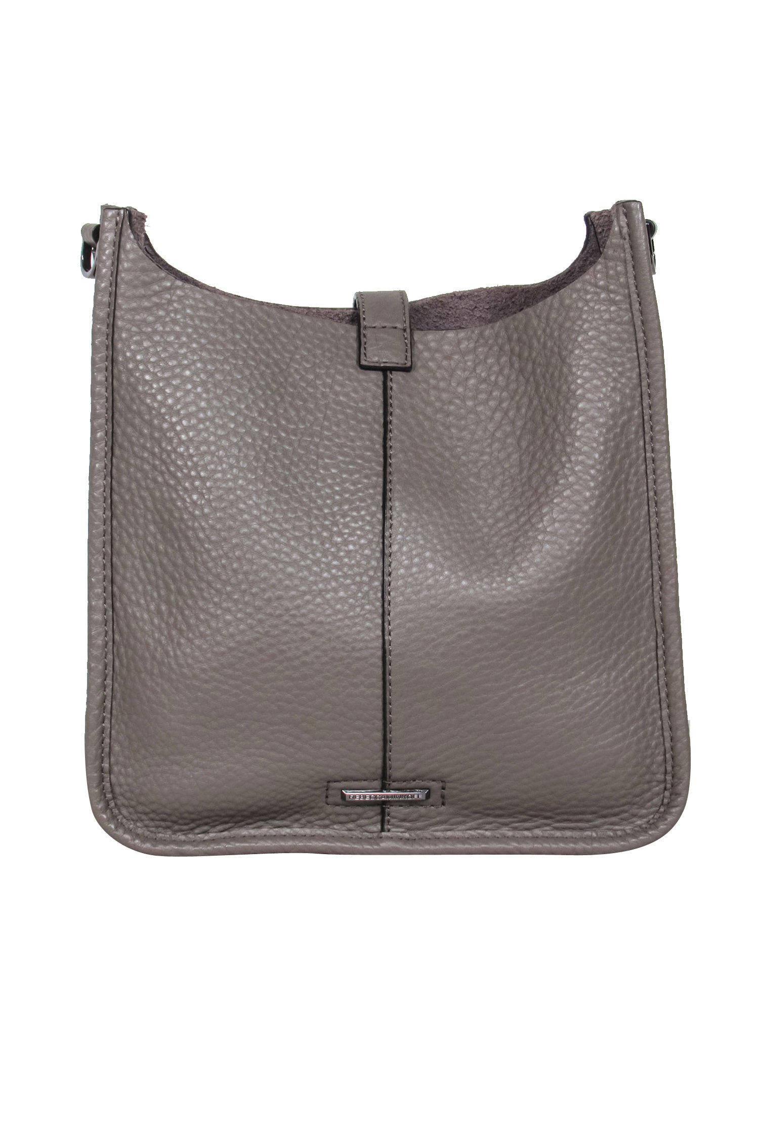 Rebecca Minkoff Taupe Grey Leather Studded Crossbody Bag - Make a Bold Statement!