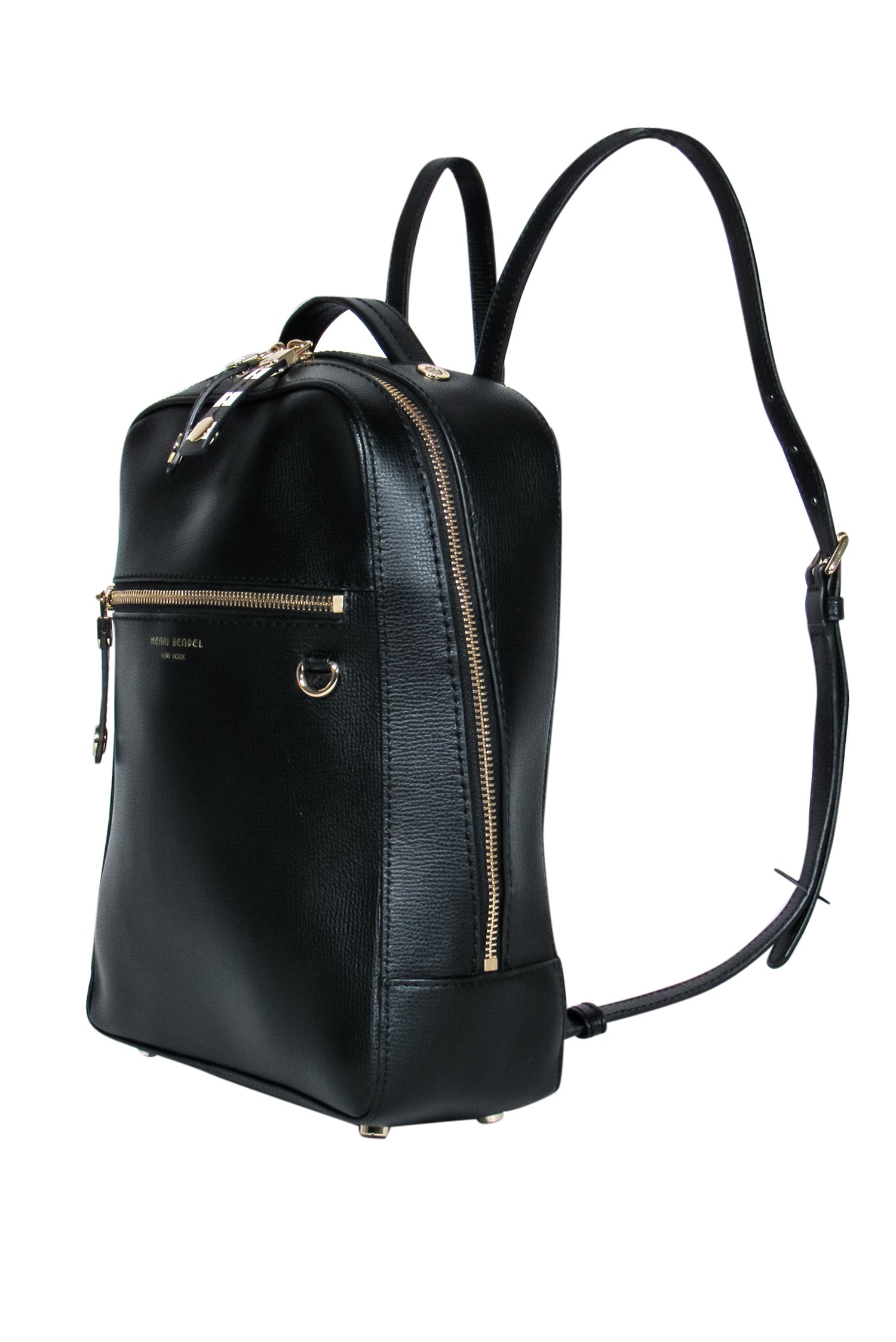 Henri Bendel Black Textured Leather Backpack - Elevate Your Style!