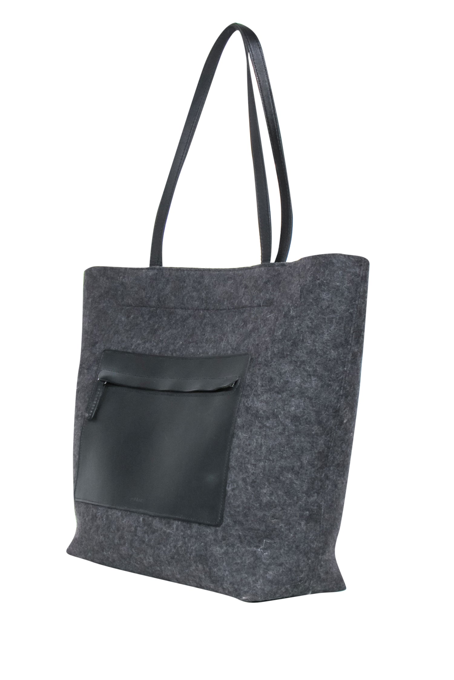 Graf Lantz - Stunning Gray Wool Felt & Leather Tote Bag