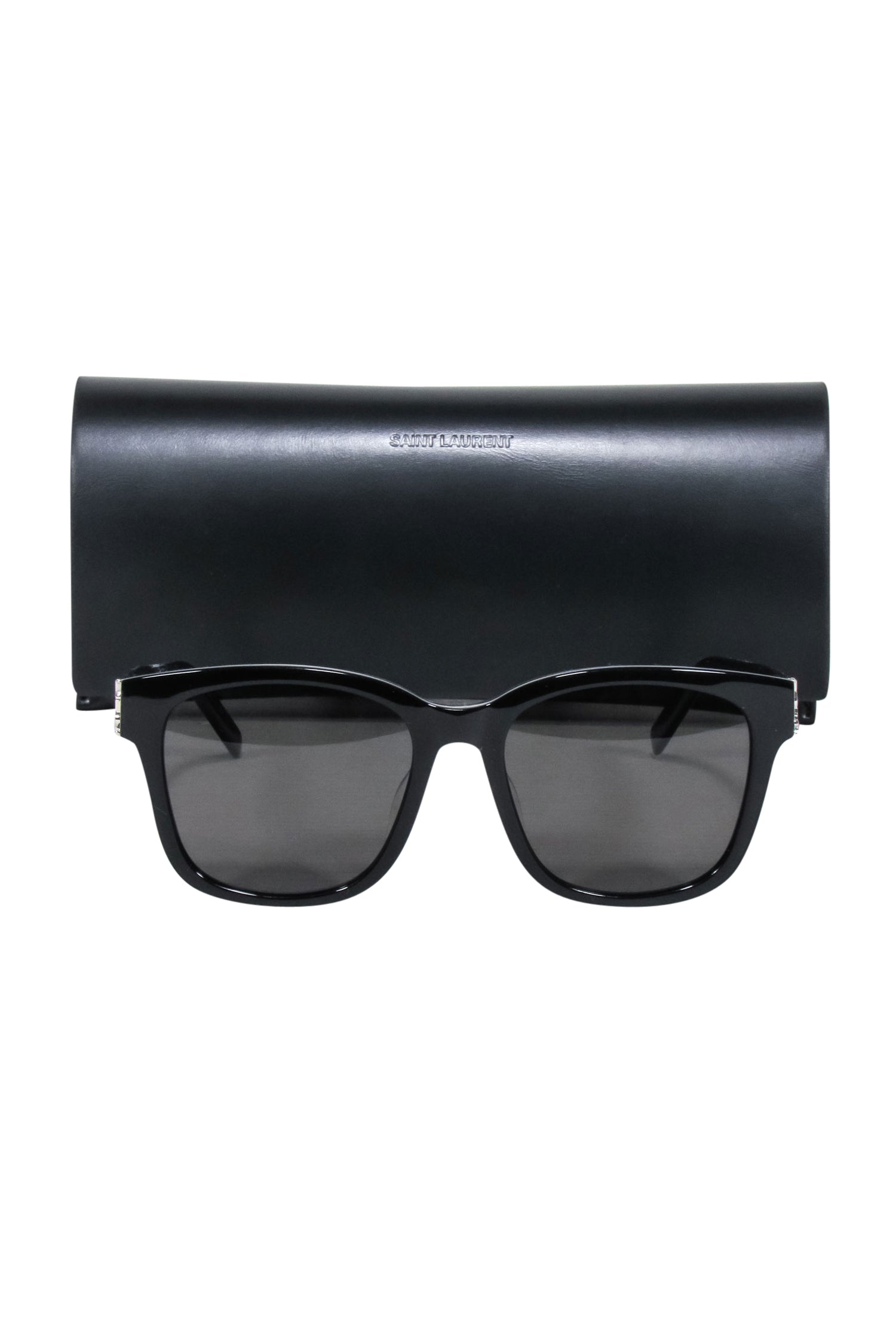 Yves Saint Laurent - Chic Black Square Sunglasses with Logo Detail
