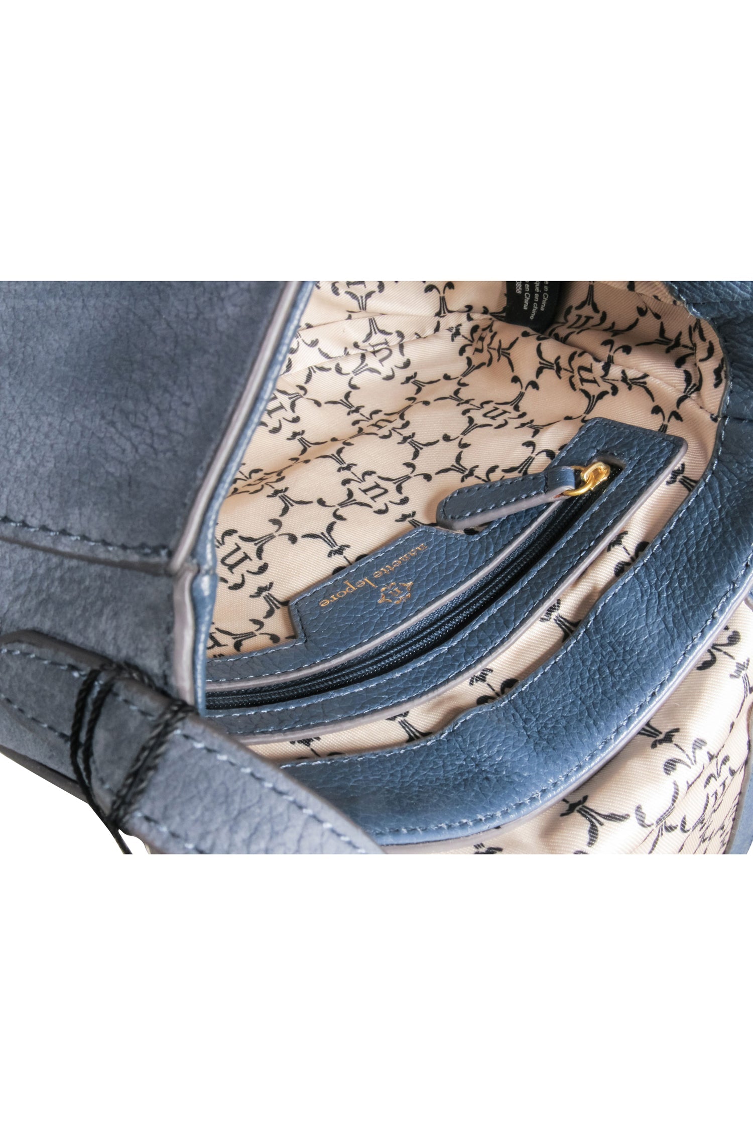 Nanette Lepore - Enchanting Denim Blue Pebbled Leather Santa Ana Crossbody Bag