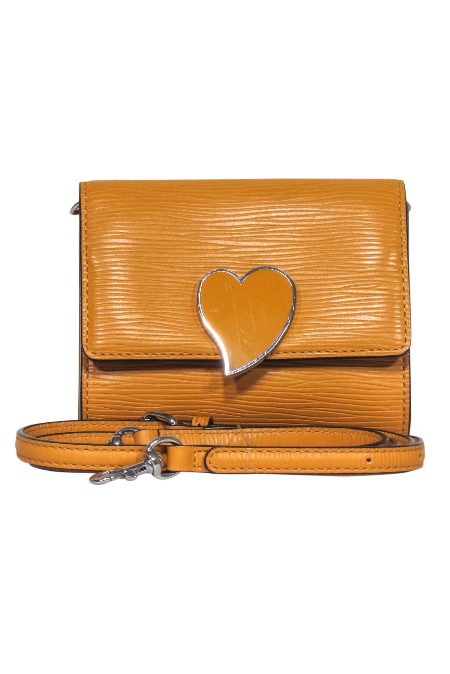Rebecca Minkoff Mustard Yellow Heart - Front Chic Crossbody Bag