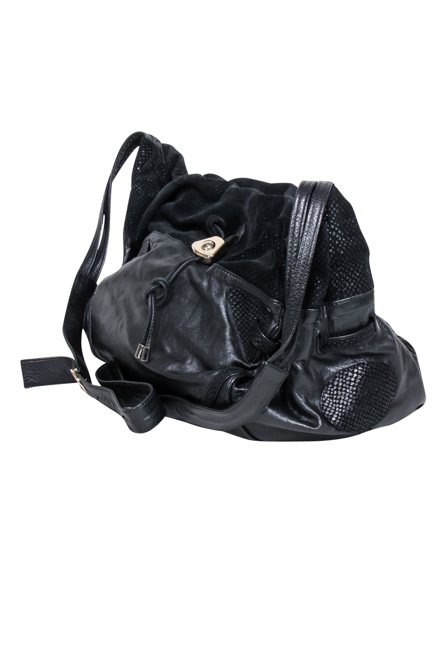 See by Chloe - Stunning Black Leather & Suede Drawstring Crossbody Bag